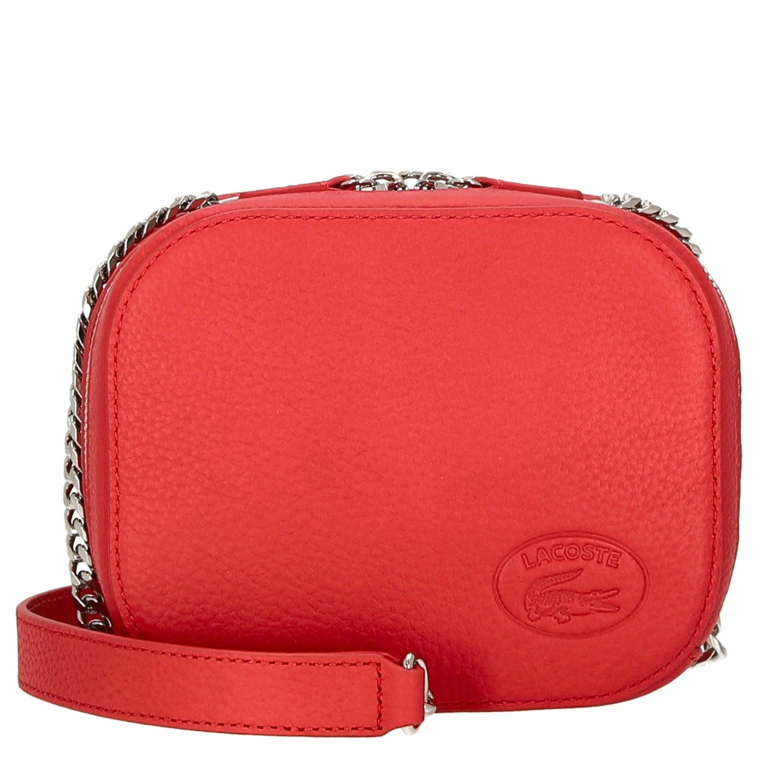 Lacoste Umhängetasche Croco Crew - Umhängetasche Leder 16 cm (pompier)