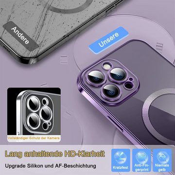 NUODWELL Smartphone-Hülle Clear Magnetisch für iPhone 14 Pro/iPhone 14 Pro Max Hülle mit MagSafe, Kompatibel mit kabelloser Aufladung