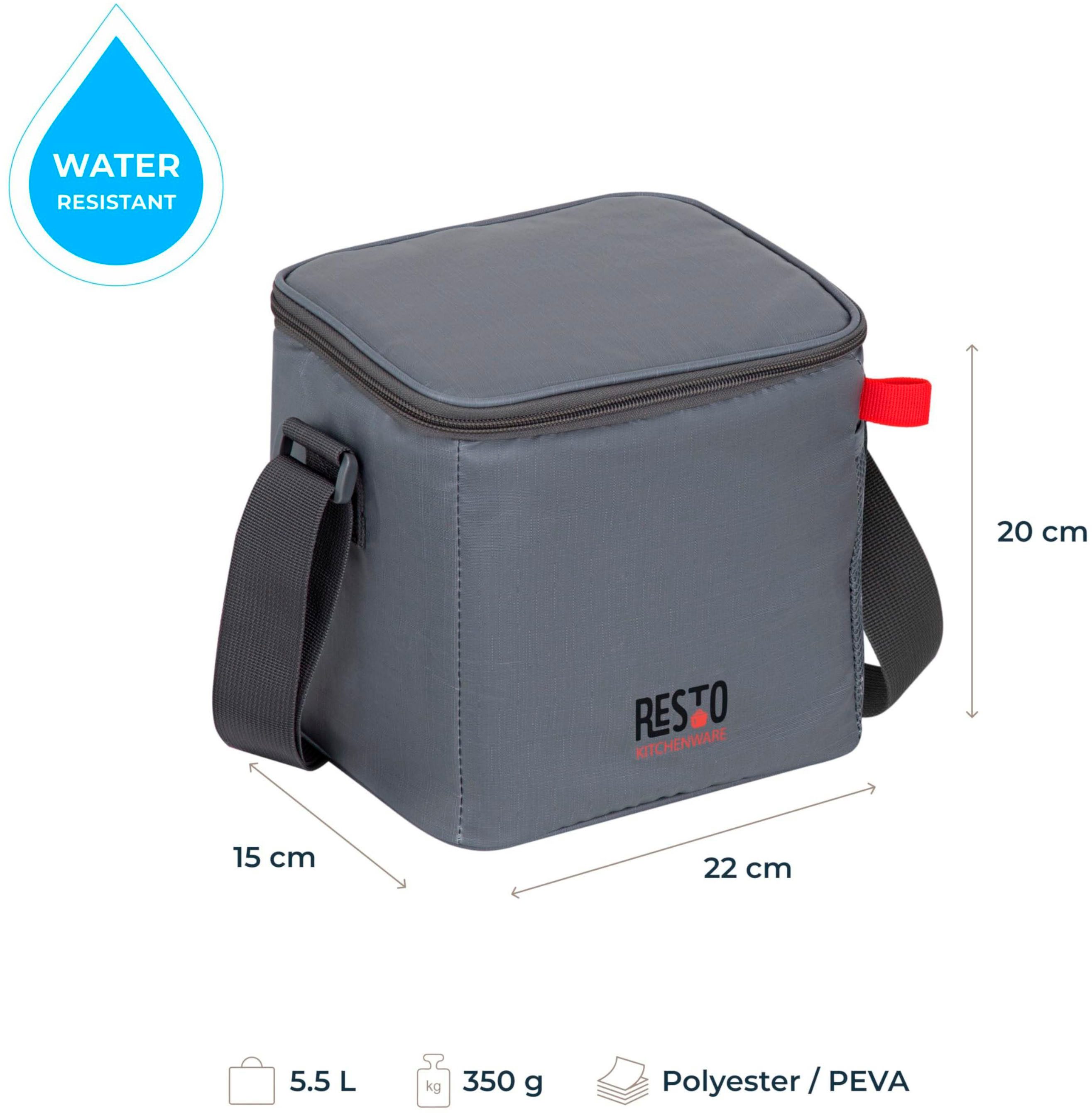 RESTO Kitchenware Kühltasche Polis faltbare Picknicktasche Lunchtasche Thermotasche Isoliertasche, 6 l, Witterungsbeständig und absolut auslaufsicher