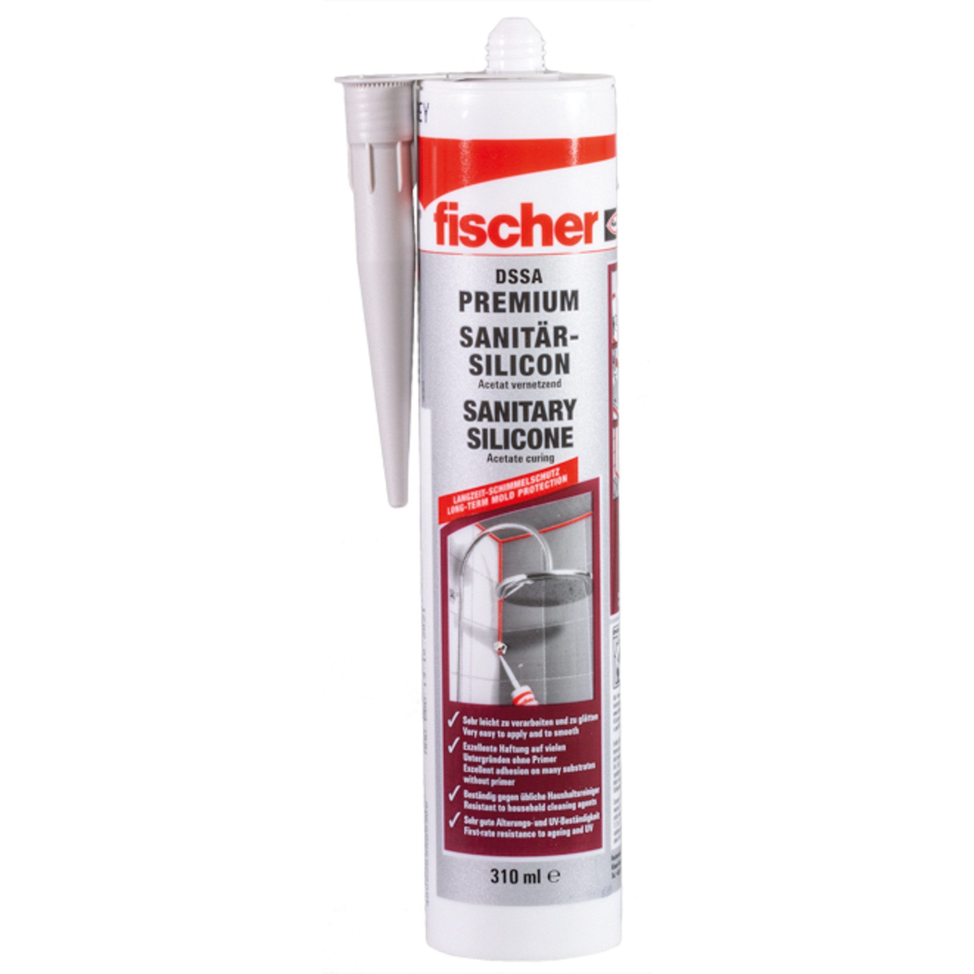 Fischer Silikon fischer Sanitärsilicon DSSA FUG 310ml fugengrau