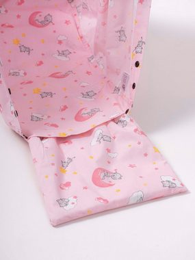 Carpetia Federwippe Babytraum FEDERWIEGEN Einschlafhilfe WASCHBAR "Sterne Kätzchen & Wölkchen" rosa