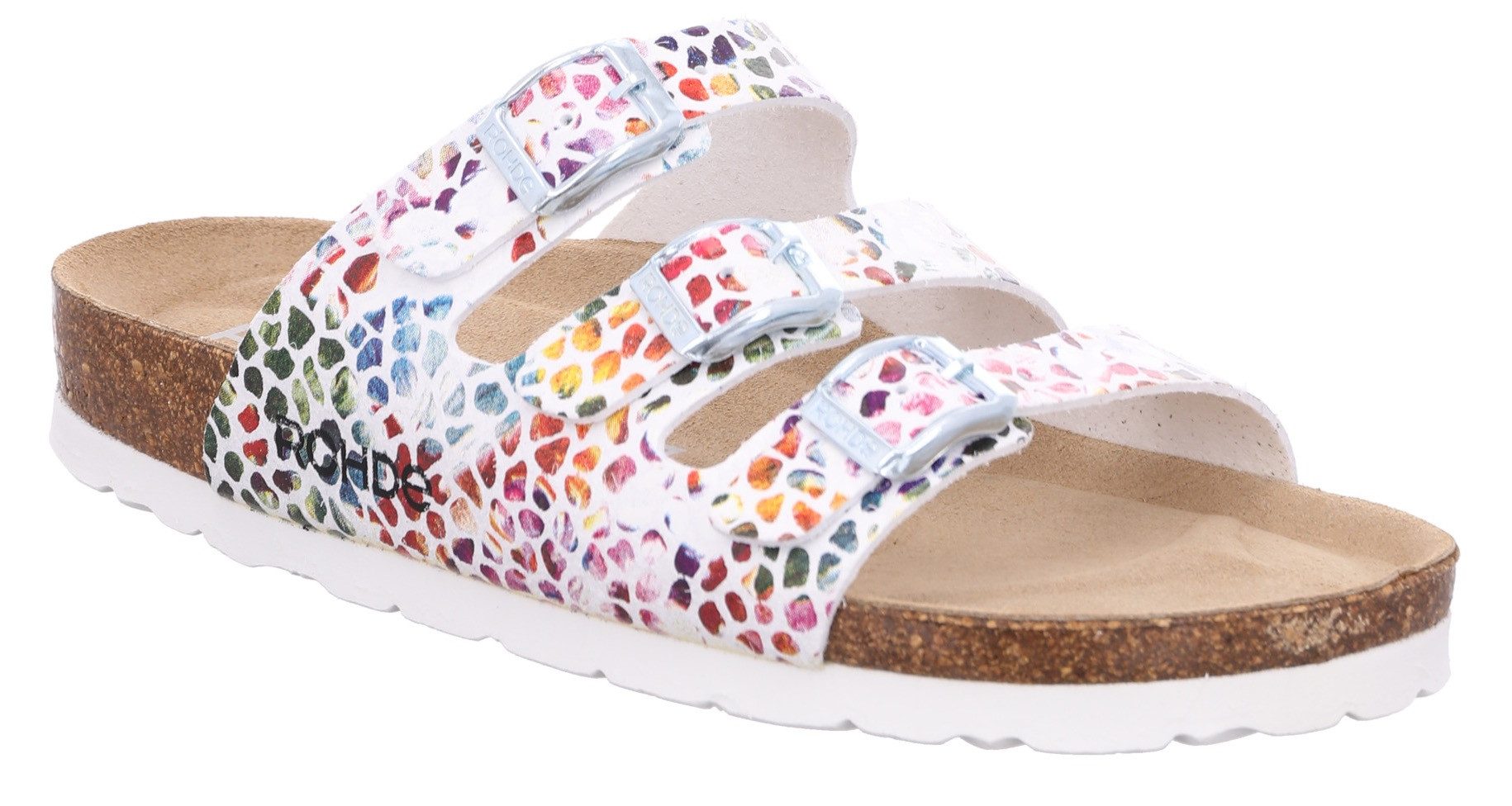 Rohde Alba Pantolette, Sommerschuh, Schlappen, Hausschuh mit buntem Druck, günstig online kaufen