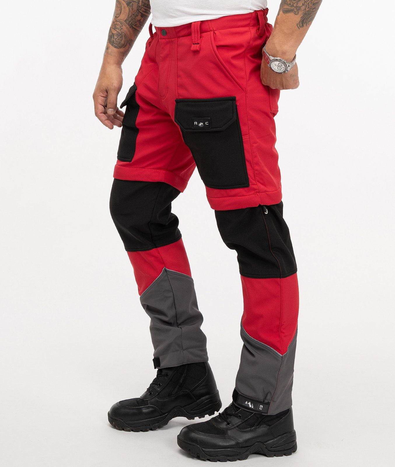 Softshellhose Shorts H-309 Creek Softshellhose Herren Zipp-Off Rock Hose Rot