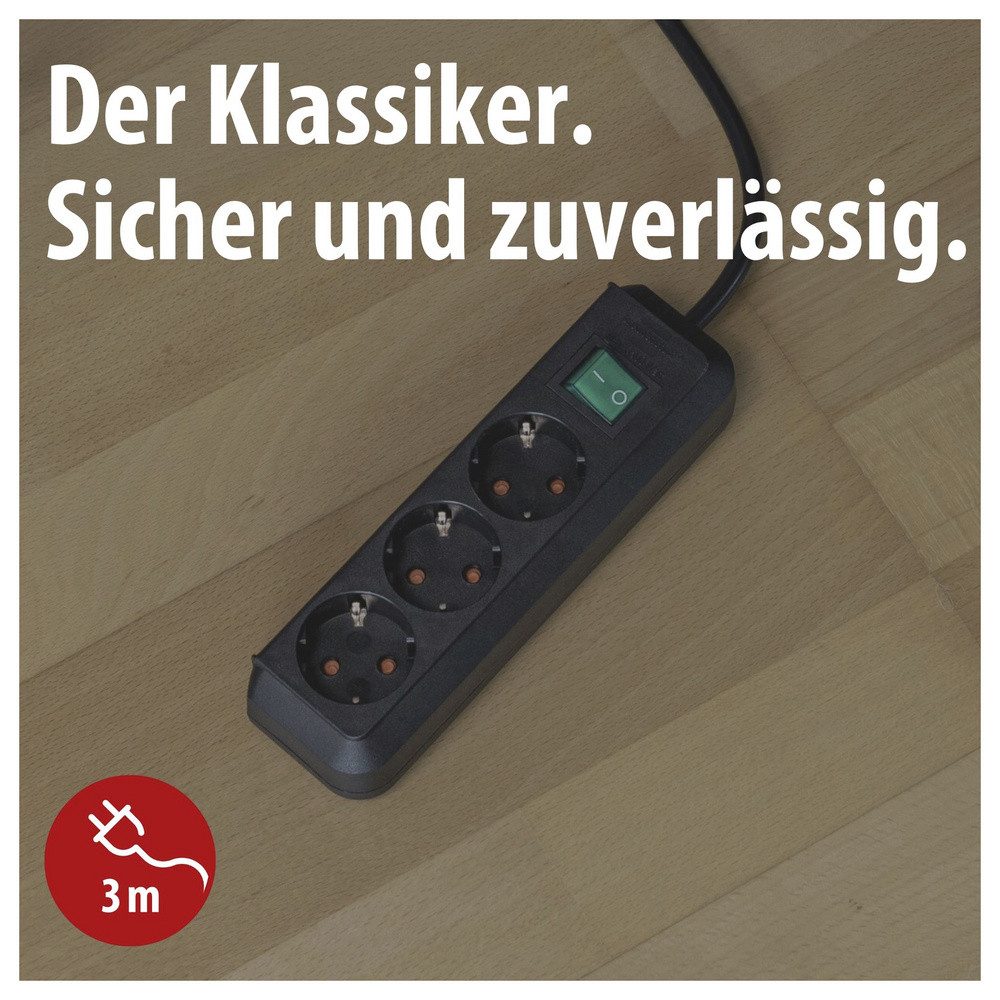 Brennenstuhl Brennenstuhl 1152300400 Steckdosenleiste Schwarz Schutzkontakt 1 St. Steckdosenleiste (Kabellänge 3.00 m) – Bild 3 von 5
