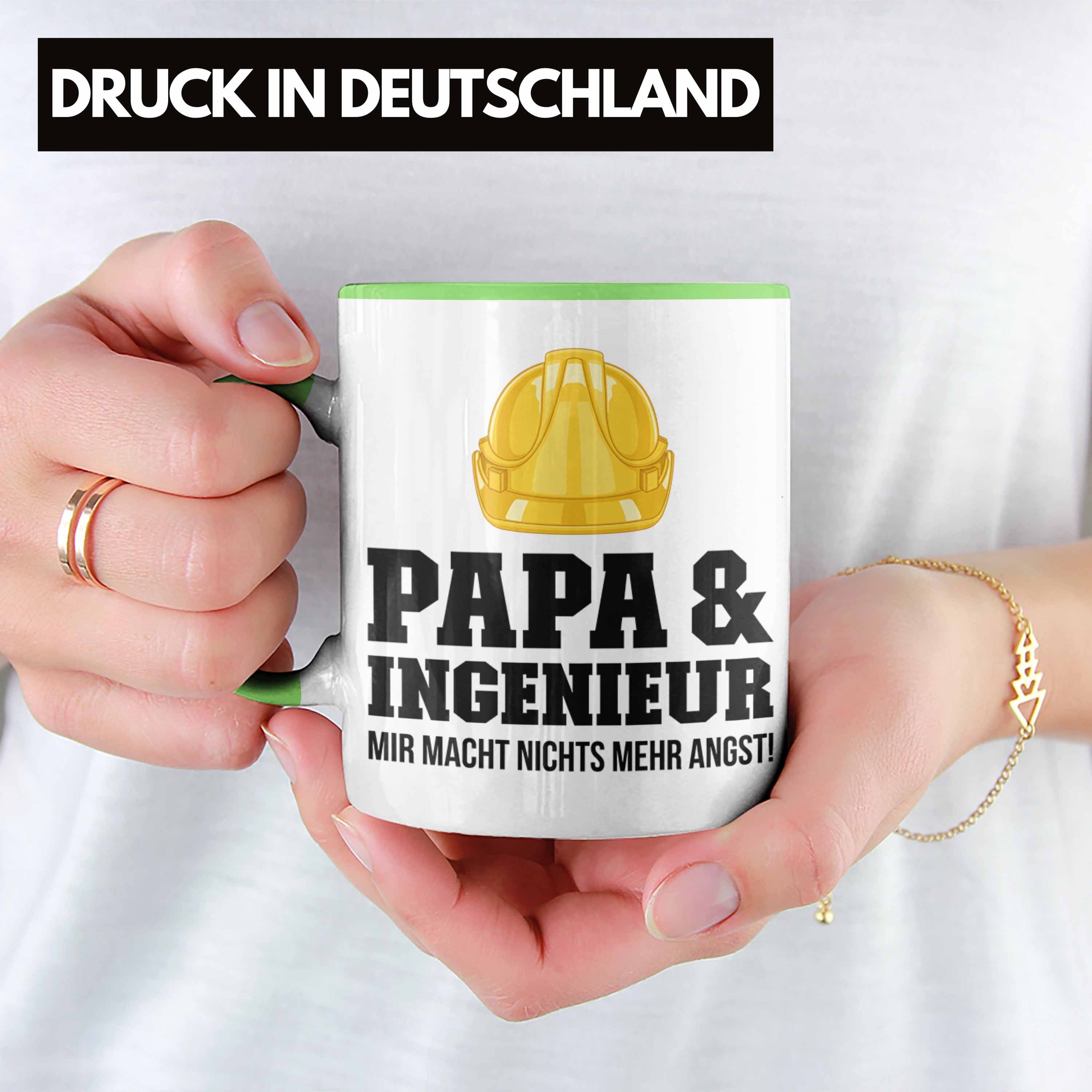 Trendation Tasse Gadget Kaffeetasse Ingeneur Geschenk Ingenieur Trendation Geschenkidee Tasse - Grün Papa