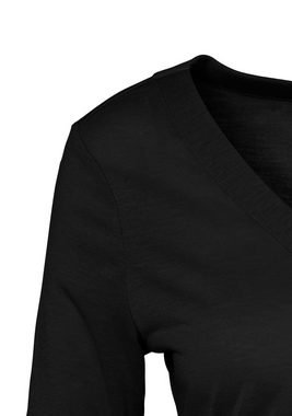 LASCANA 3/4-Arm-Shirt mit modischen Ärmeldetails und V-Ausschnitt, Blusenshirt