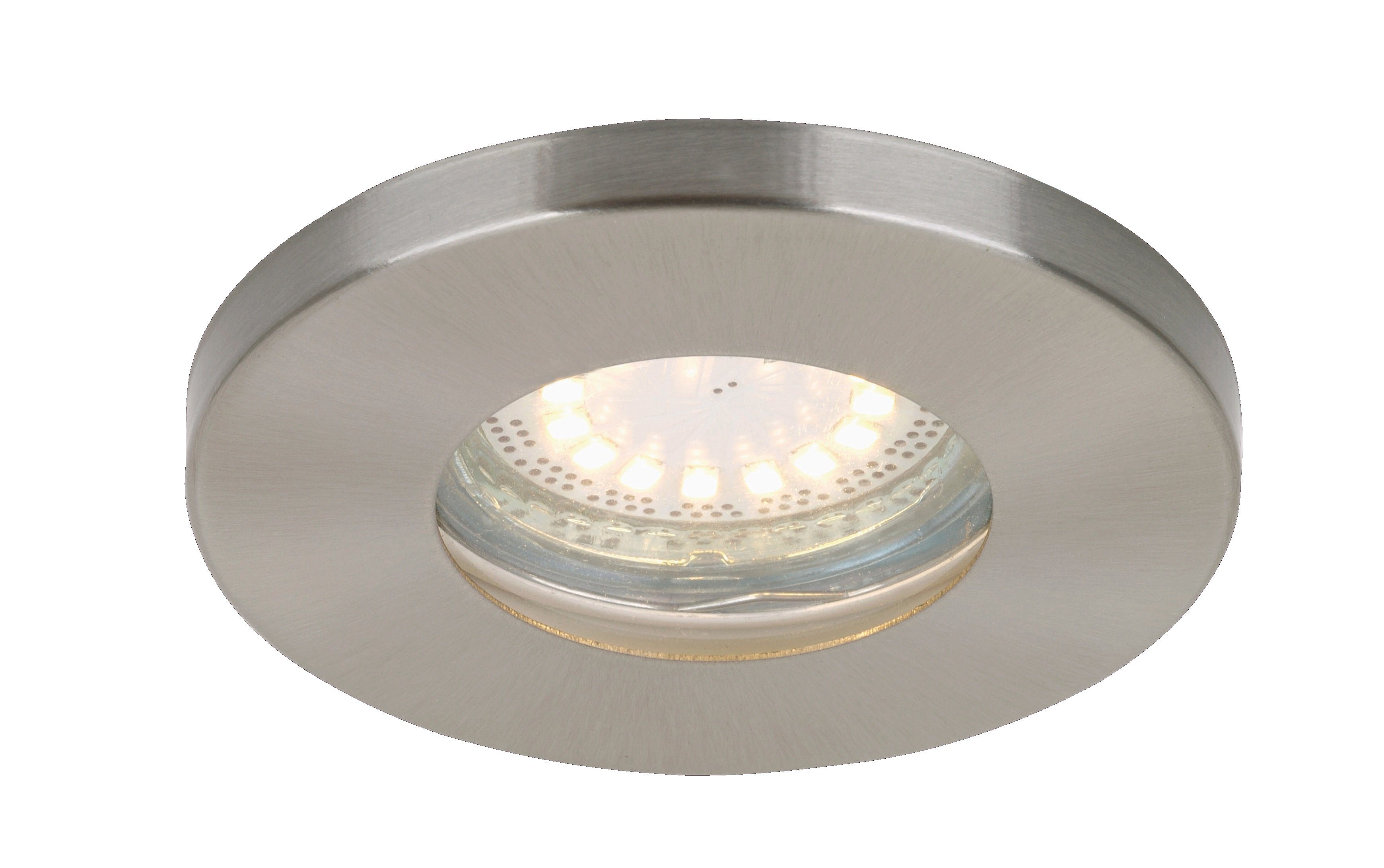 3x 5 3-Stufen 3000K Außen, warmweiß Einbauleuchte, Deckenspots LED Einbauspot, Set 6729IP65-032GUSDAK Watt Edelstahl IP65 TRANGO LED gebürstet in Leuchtmittel LED dimmbar Deckenleuchte, GU10 inkl. 3er Bad, Einbaustrahler