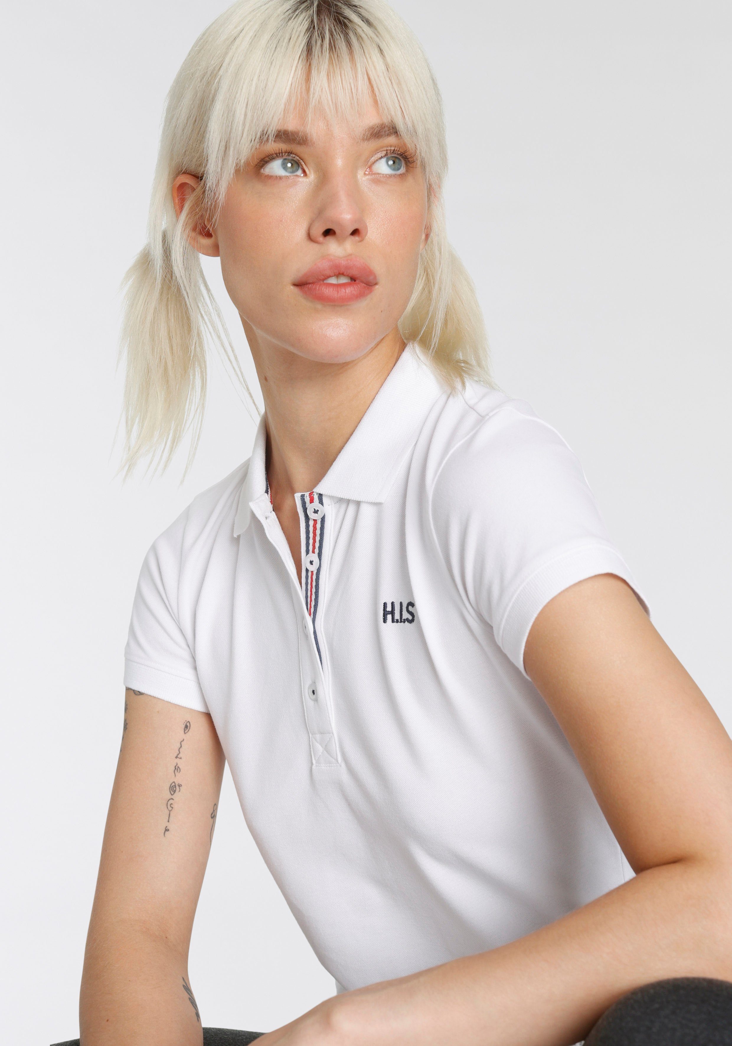 H.I.S Poloshirt (2er-Pack) Kurzarm, figurbetonte Passform, mit klassischem Polokragen