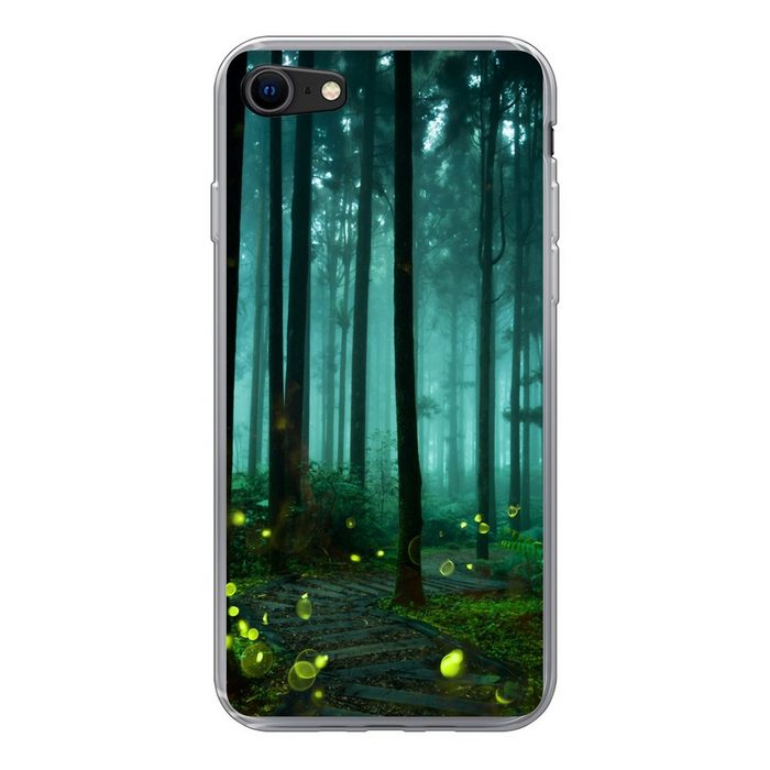 MuchoWow Handyhülle Glühwürmchen beleuchten einen Wald Handyhülle Apple iPhone 8 Smartphone-Bumper Print Handy Schutzhülle