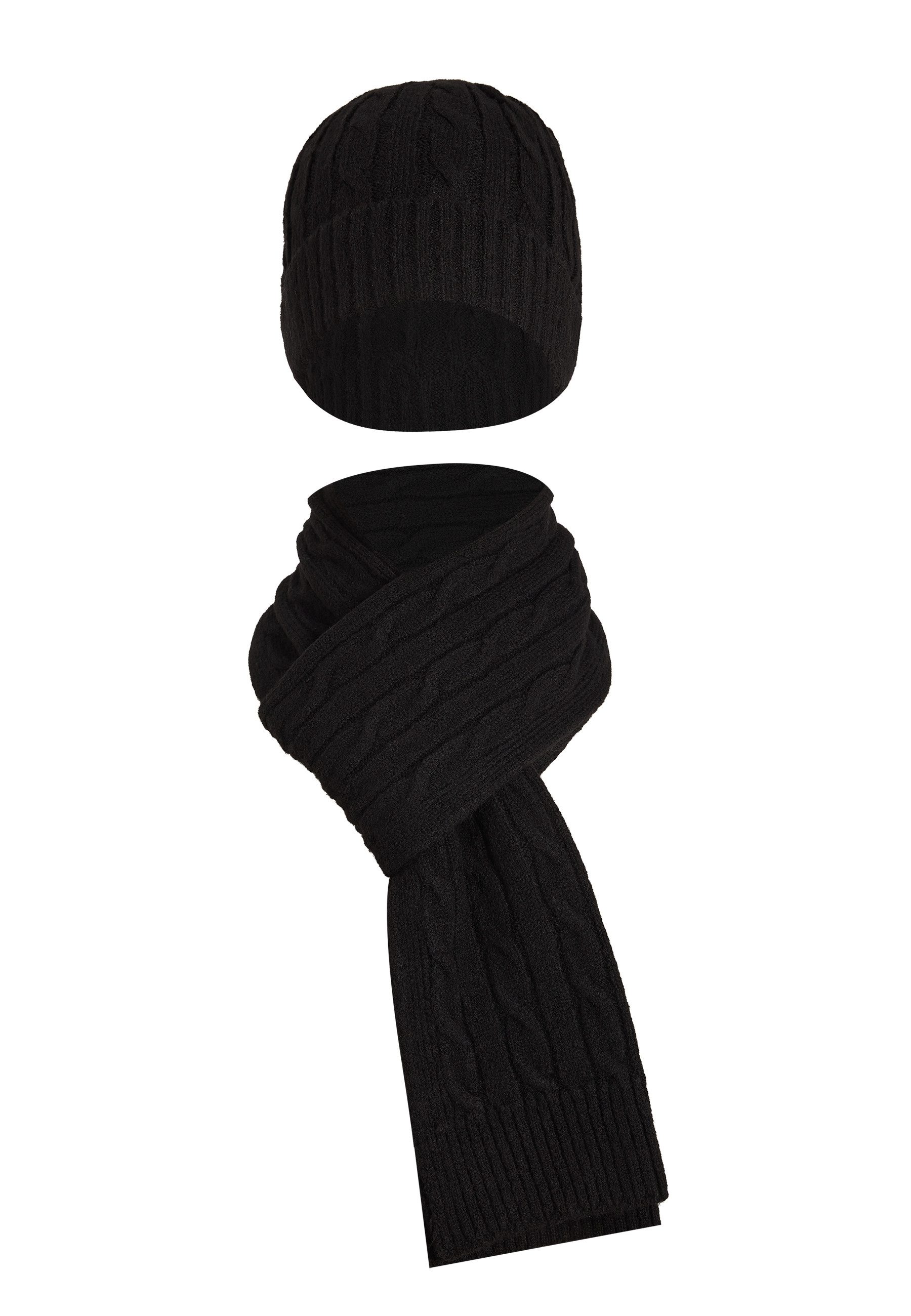 Strickmütze Set aus Schal und Mütze