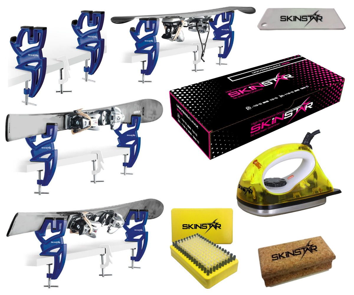 SkinStar Ski SKINSTAR Skiwax Set Skiwachs Starter Set Skispanner 24 HOURS Ski Vise