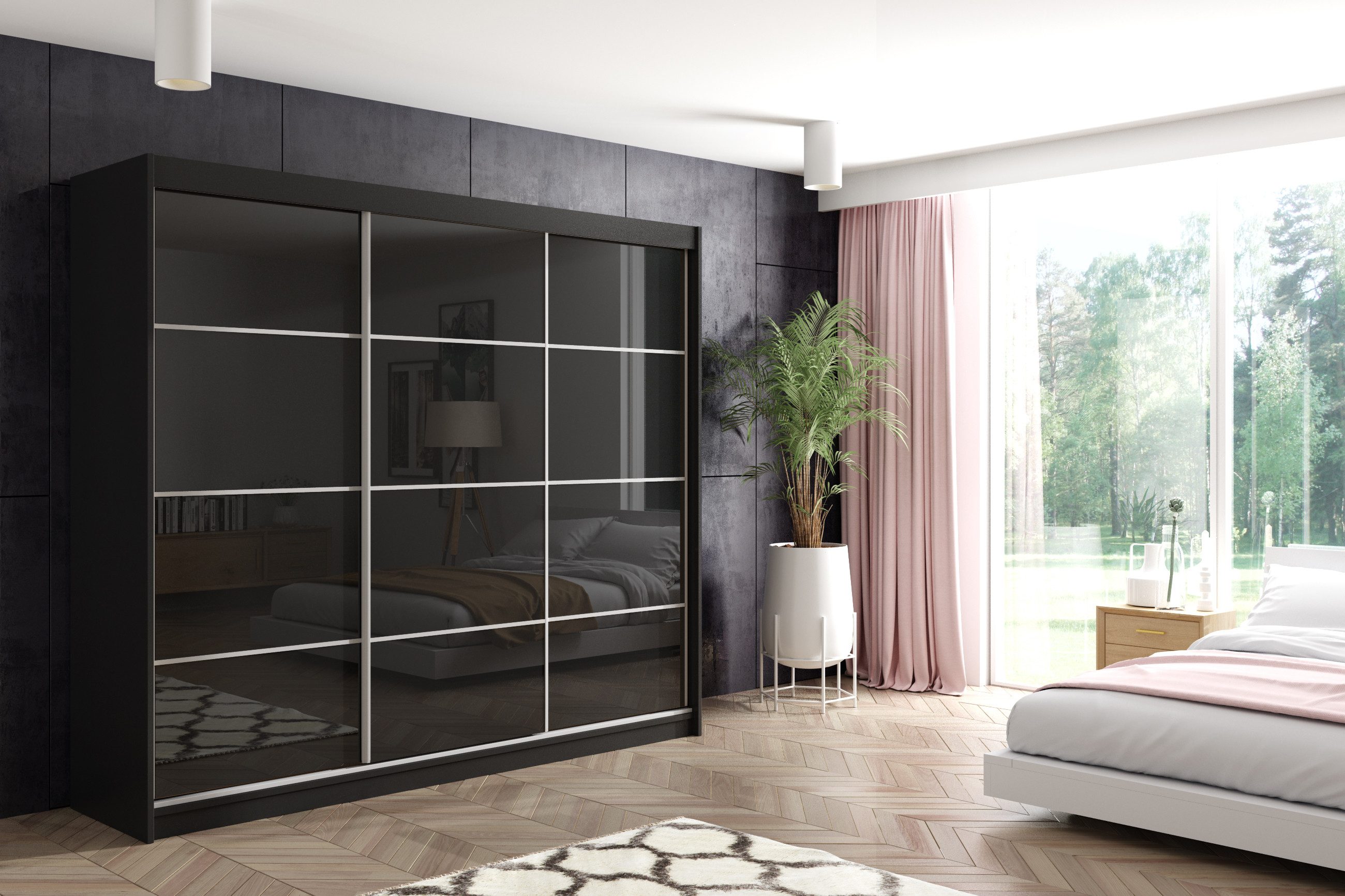 ALTDECOR Schiebetürenschrank VIVI 2 (Kleiderschrank Aluminium-Leisten, günstig online kaufen