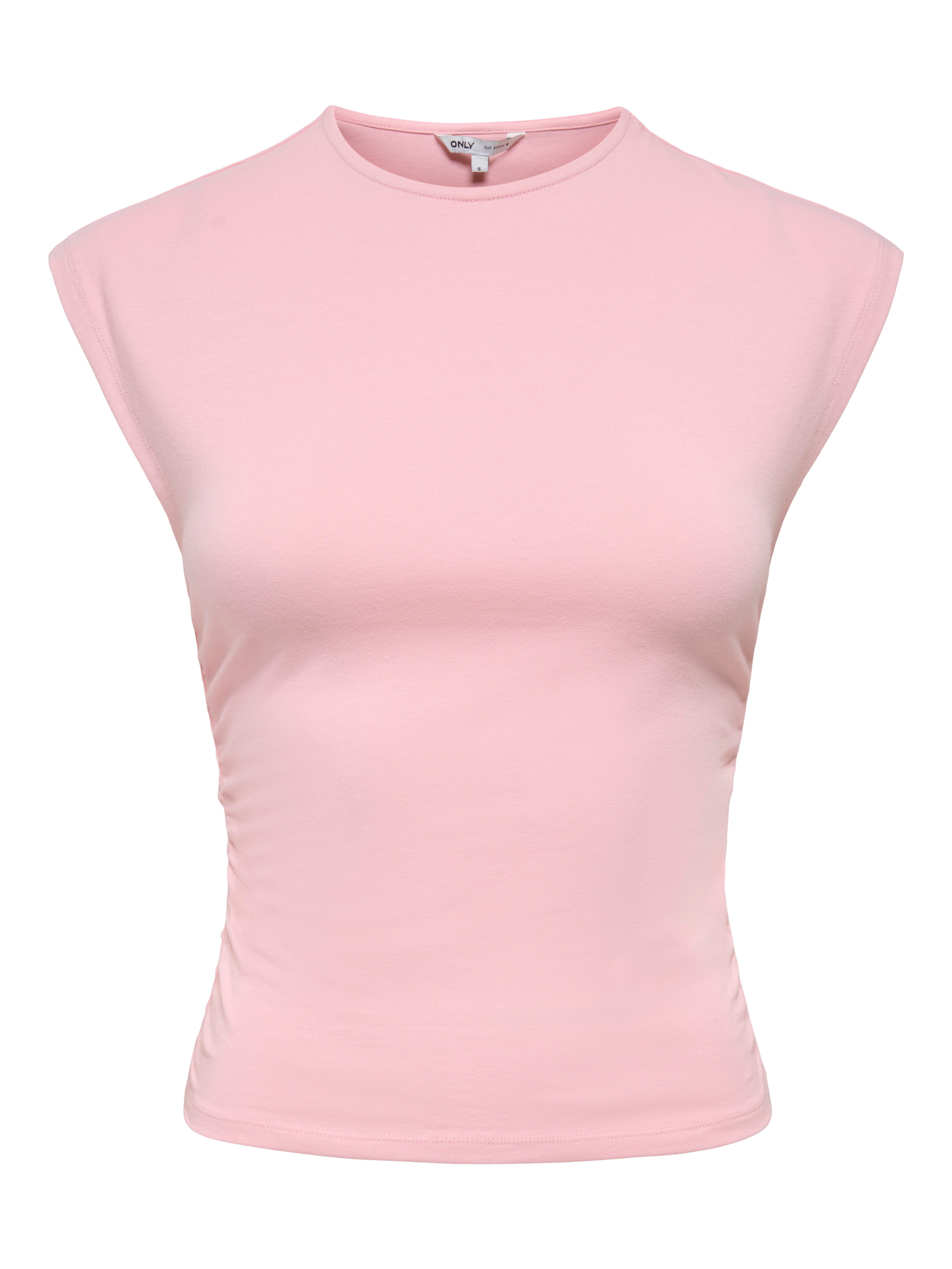 ONLY Shirttop ONLMIRA CAPSL RUCHING TOP JRS NOOS Baumwollmischung, regular fit, Rundhals