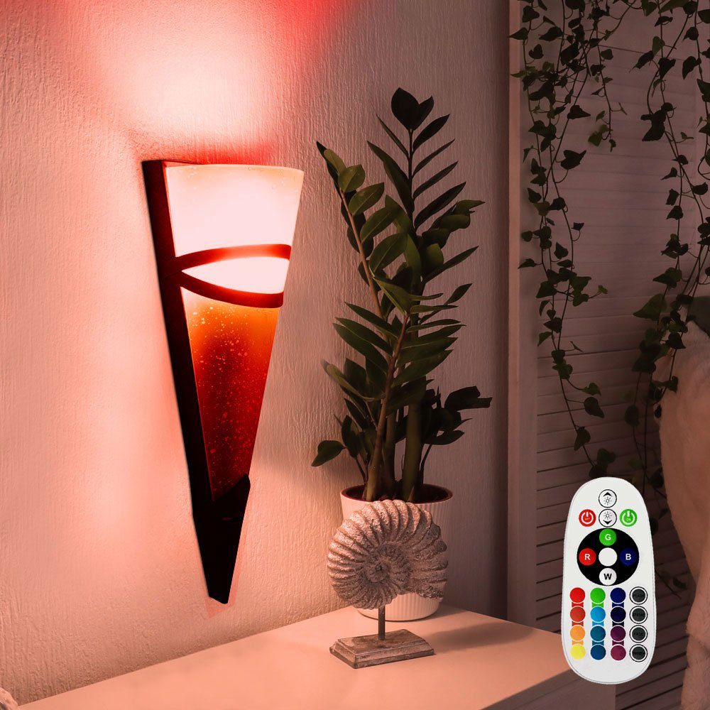 etc-shop LED Wandleuchte, Leuchtmittel inklusive, Warmweiß, Farbwechsel,  Antik Fackel Wand Lampe rost-farbig Wohn Ess Schlaf Zimmer Flur