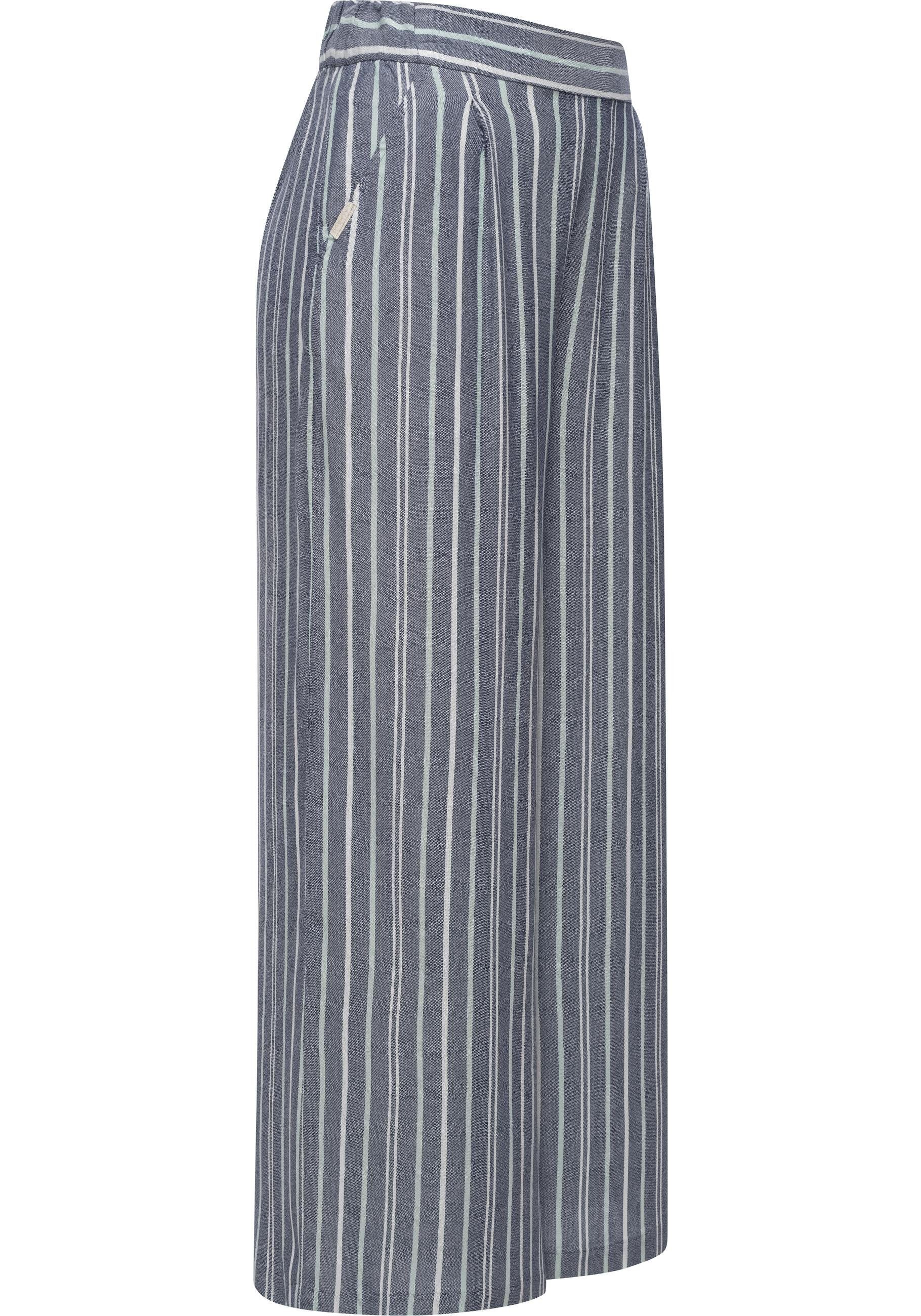 vegan Ragwear, Stoffhose Hose im Stil Moderne Stripes mit Culotte Loggan Damen Gürtel, Stylische Sommerhose Ragwear Culotte von