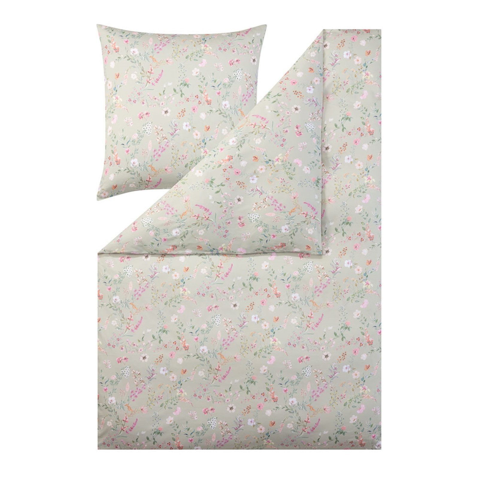 Estella Bettwäsche Estella Mako-Satin Bettwäsche 135x200 Dilara reseda grün günstig online kaufen