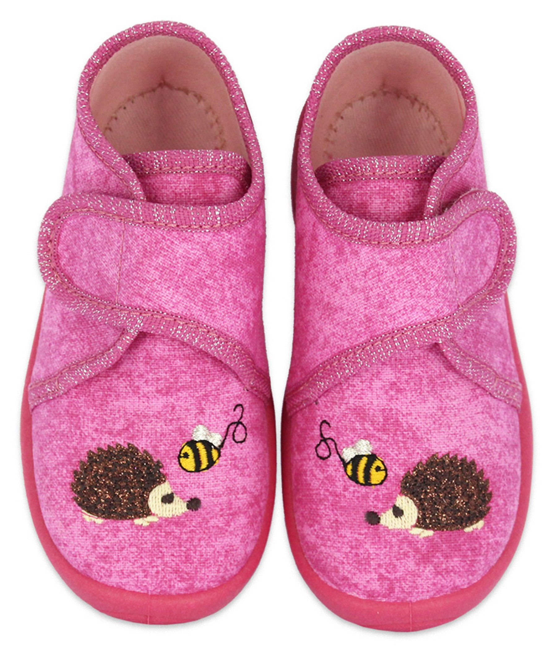 Beck Kleinkind Hausschuhe Igel Hausschuh mit hochwertiger Stickerei und rutschfester Laufsohle