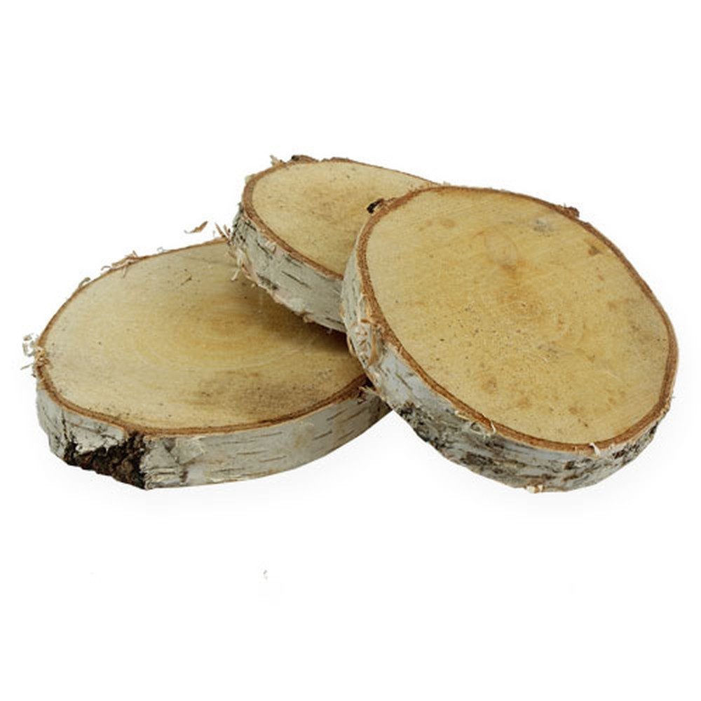 Trockenblume Birkenscheiben für kreative Dekoration und Bastelideen, 10 Stück, Florists Products, Höhe 2 cm