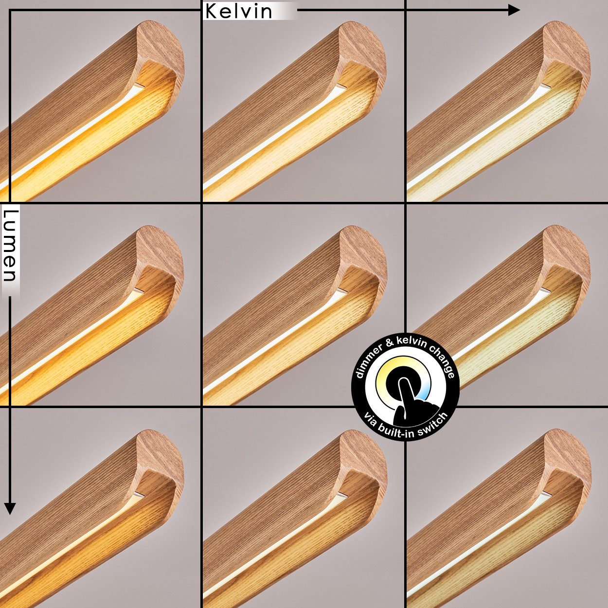 hofstein Pendelleuchte dimmbare Pendellampe aus Metall/Holz/Kunststoff in S günstig online kaufen