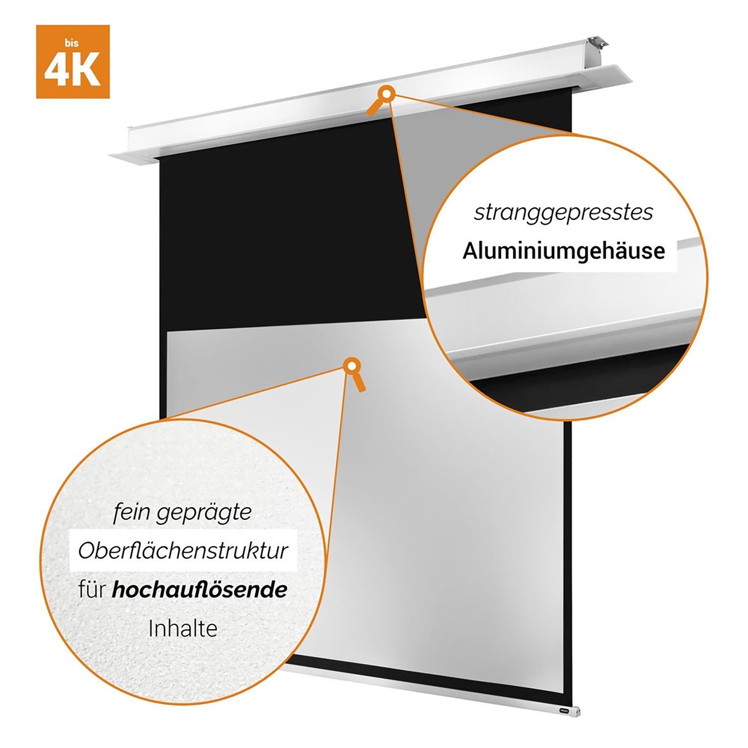 Celexon Deckeneinbau Pro+ Motorleinwand (300 Gain 187cm, 1,2) 16:10, x