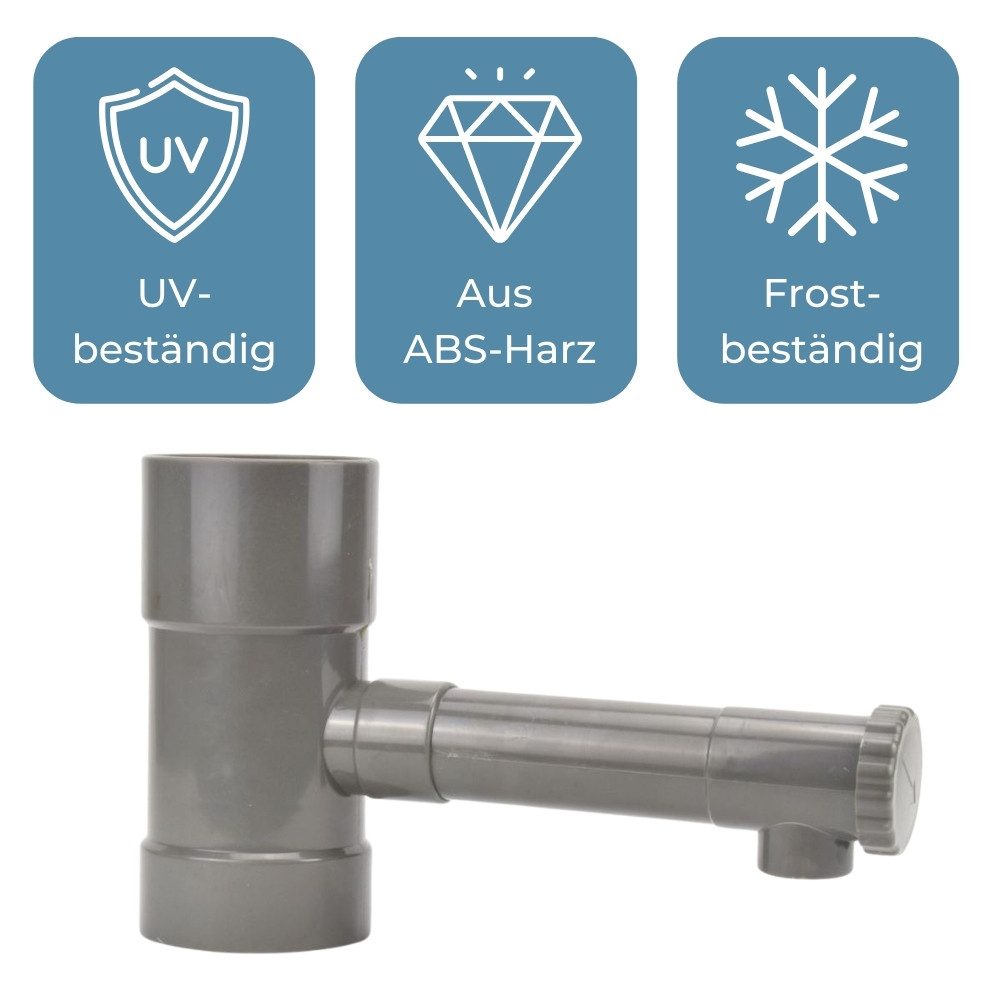GarPet Regenfallrohr Wasserdieb Fallrohr Abzweig mit Hahn Regensammler Regendieb 100 mm – Bild 5 von 5