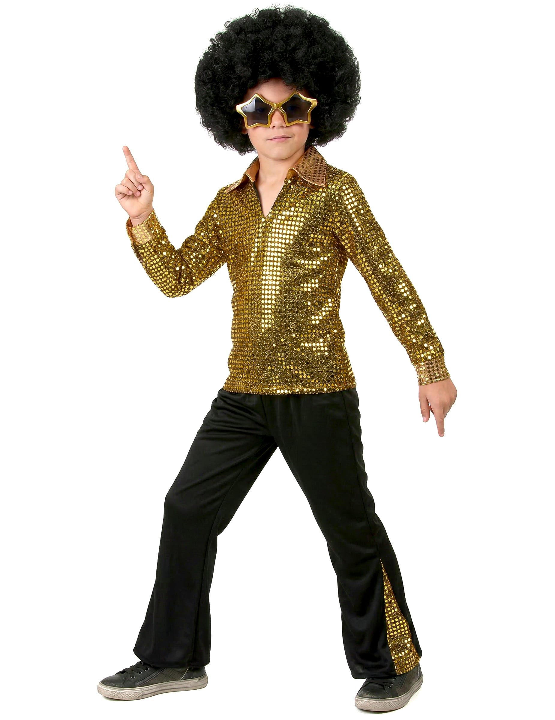 JADEO Kostüm 70er-Kinderkostüm Disco-King gold-schwarz