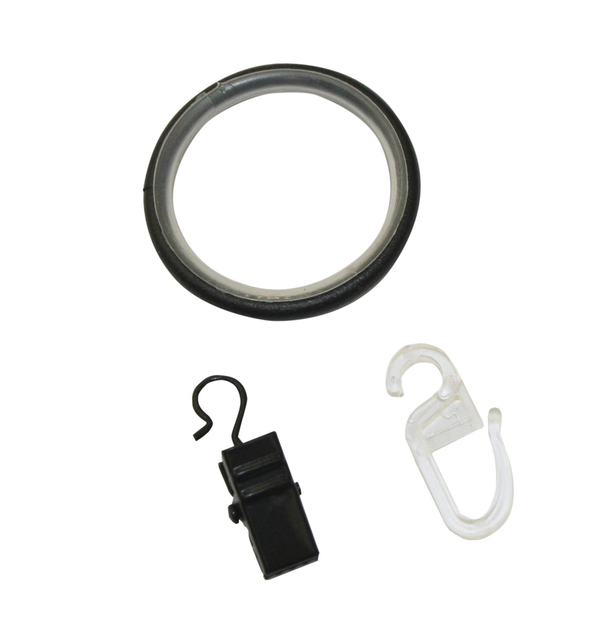 GARDINIA Gardinenstange Gardinia, Ringe m haken+clip i home sz, schwarz