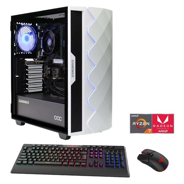 GAMEMAX Diamond WT 6982 Gaming-PC (AMD Ryzen 7 5700G, 16 GB RAM, 2000 GB SSD, Luftkühlung, Windows 11)