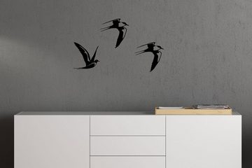 ILLUMINO Wanddekoobjekt Metall Wanddeko Kunst Flussseeschwalbe 3er Set für Wohnung und Garten Vogel Gartendeko Wohn Wand Deko 150302
