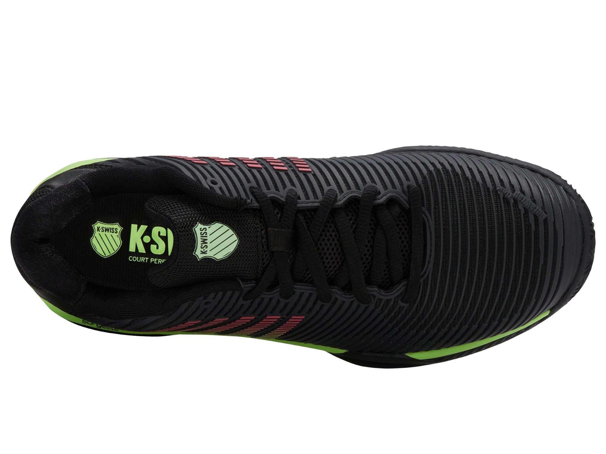 K-Swiss Performance Hypercourt Express 2 Clay/Sandplatz 2025 schwarz/neongrün Herren Tennisschuh