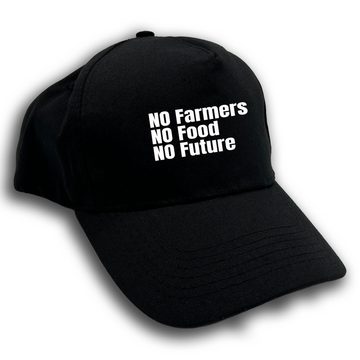 Herzbotschaft Baseball Cap Schirmmütze mit Spruch NO Farmers NO Food NO Future One Size durch verstellbaren Klettverschluss