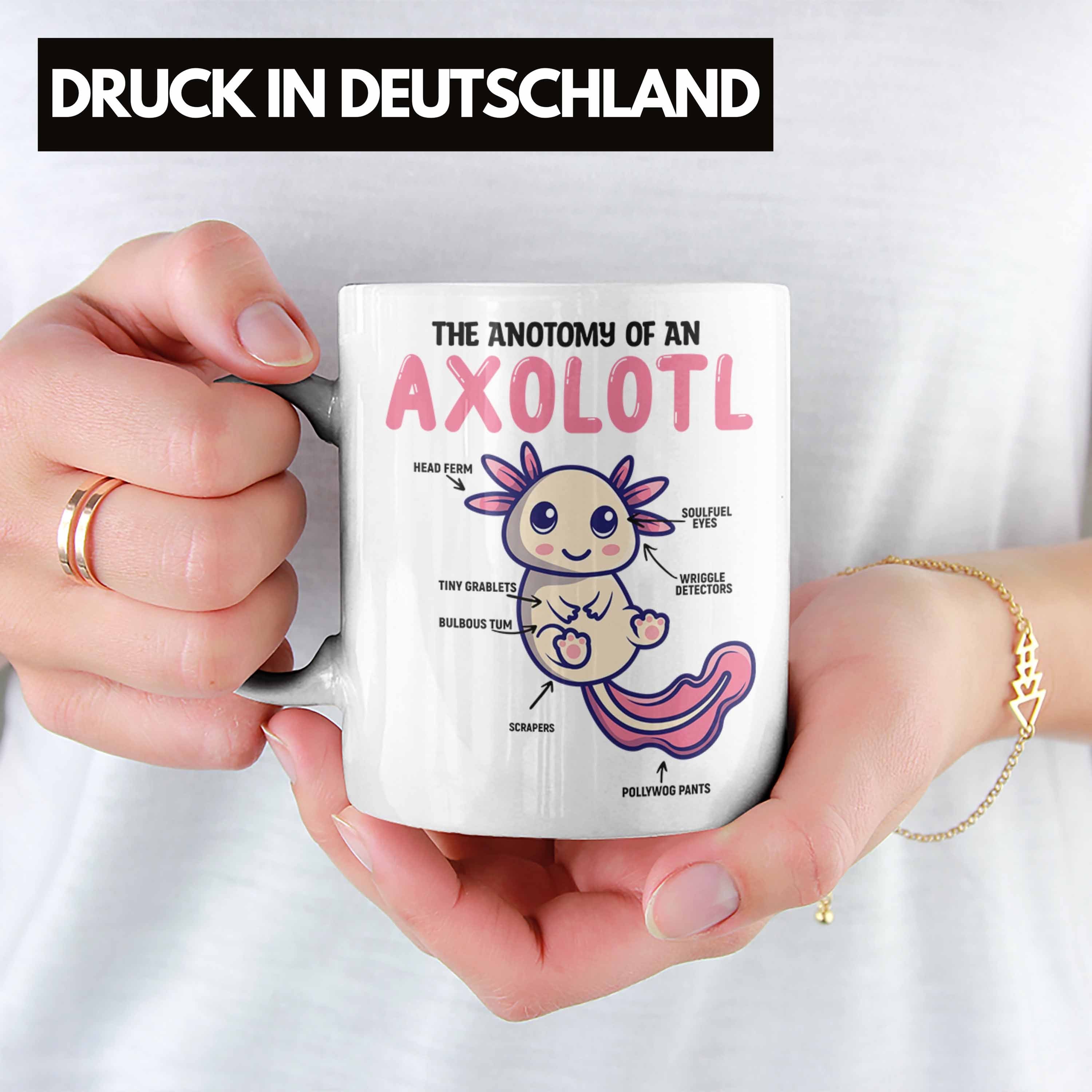Trendation Tasse Trendation Geschenk - für Schwanzlurch-Liebhaber Tasse Weiss Axolotl