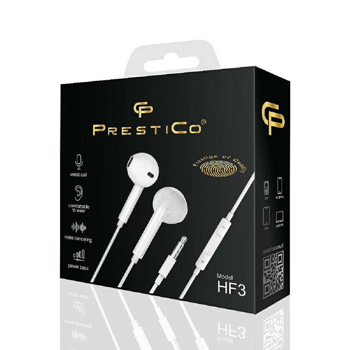 (Kabelgebunden, Musik, Stereo-Kopfhörer) Weiß In-Ear-Kopfhörer 3.5mm, In-Ear-Kopfhörer, 3​.​5mm​ Anrufe Steuerung HF3​ für mit JACK​ Kopfhörerstecker und PrestiCo Intergrierte