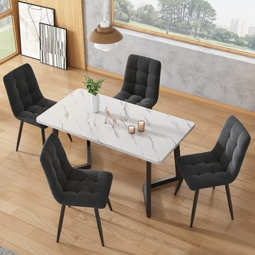 Tongtong Esszimmerstuhl 4er-Set Polsterstuhl Design Stuhl mit Rückenlehne, mehrfarbig (5 St), Flexibel einstellbare Tischbeine