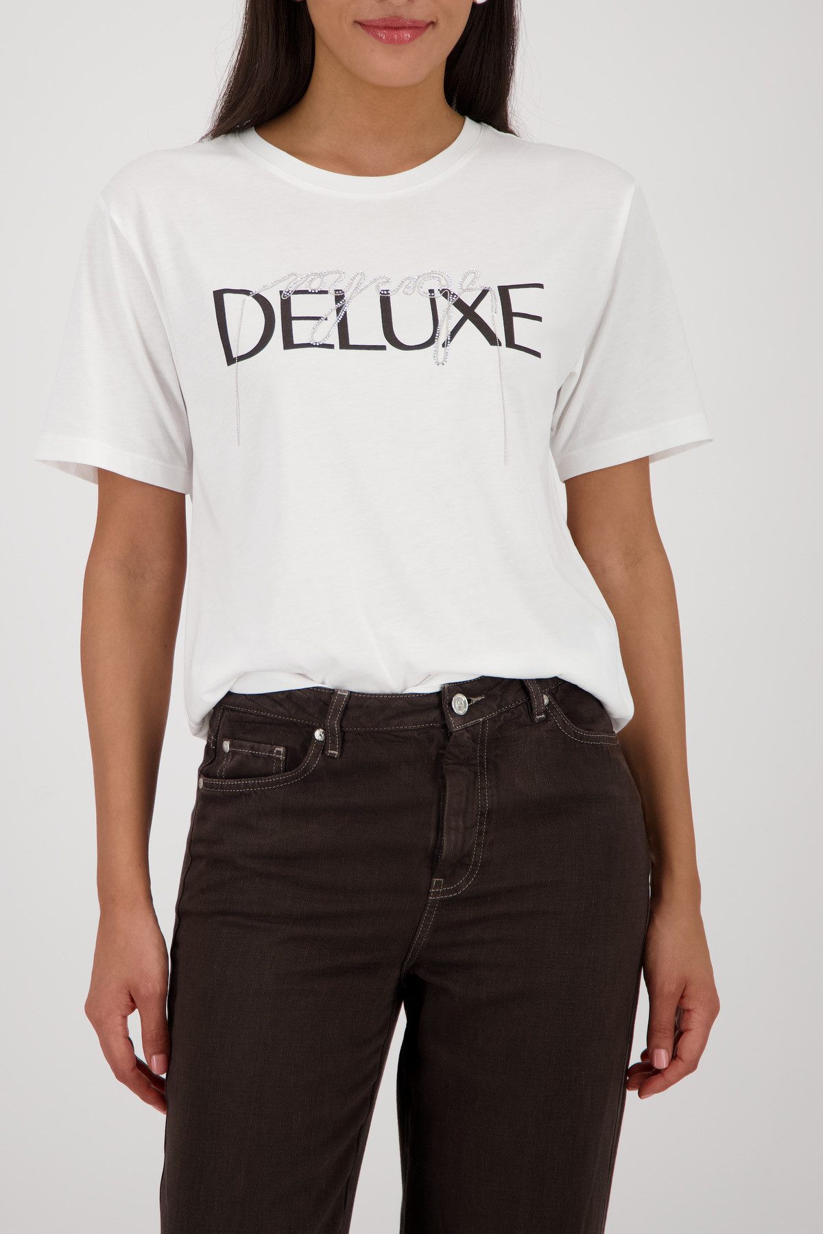 Monari T-Shirt Shirt Schrift Regular fit mit Schmuckdetails