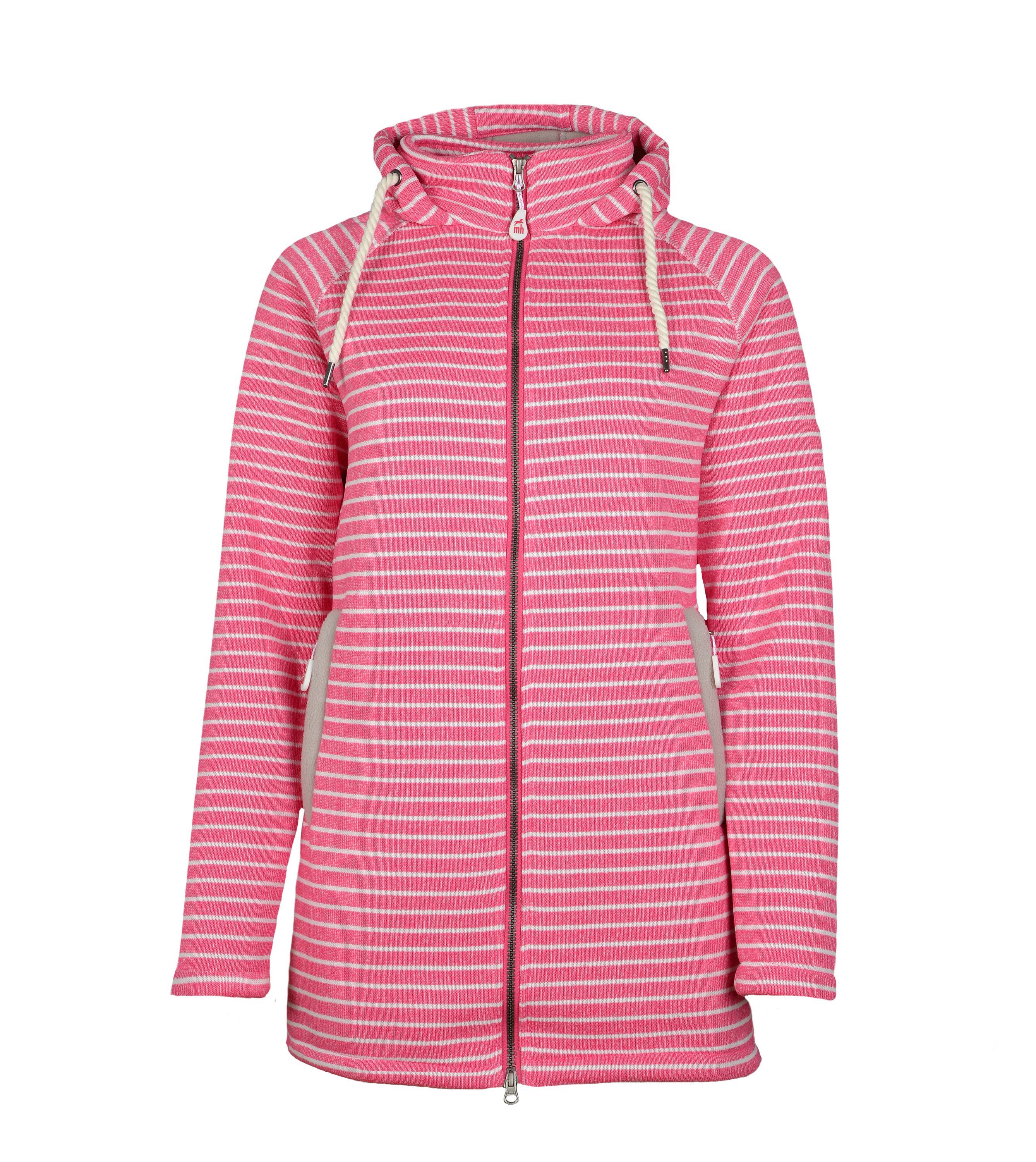 Damen und weich wärmend, pink-melange Michael Strickfleecejacke Heinen kuschelig