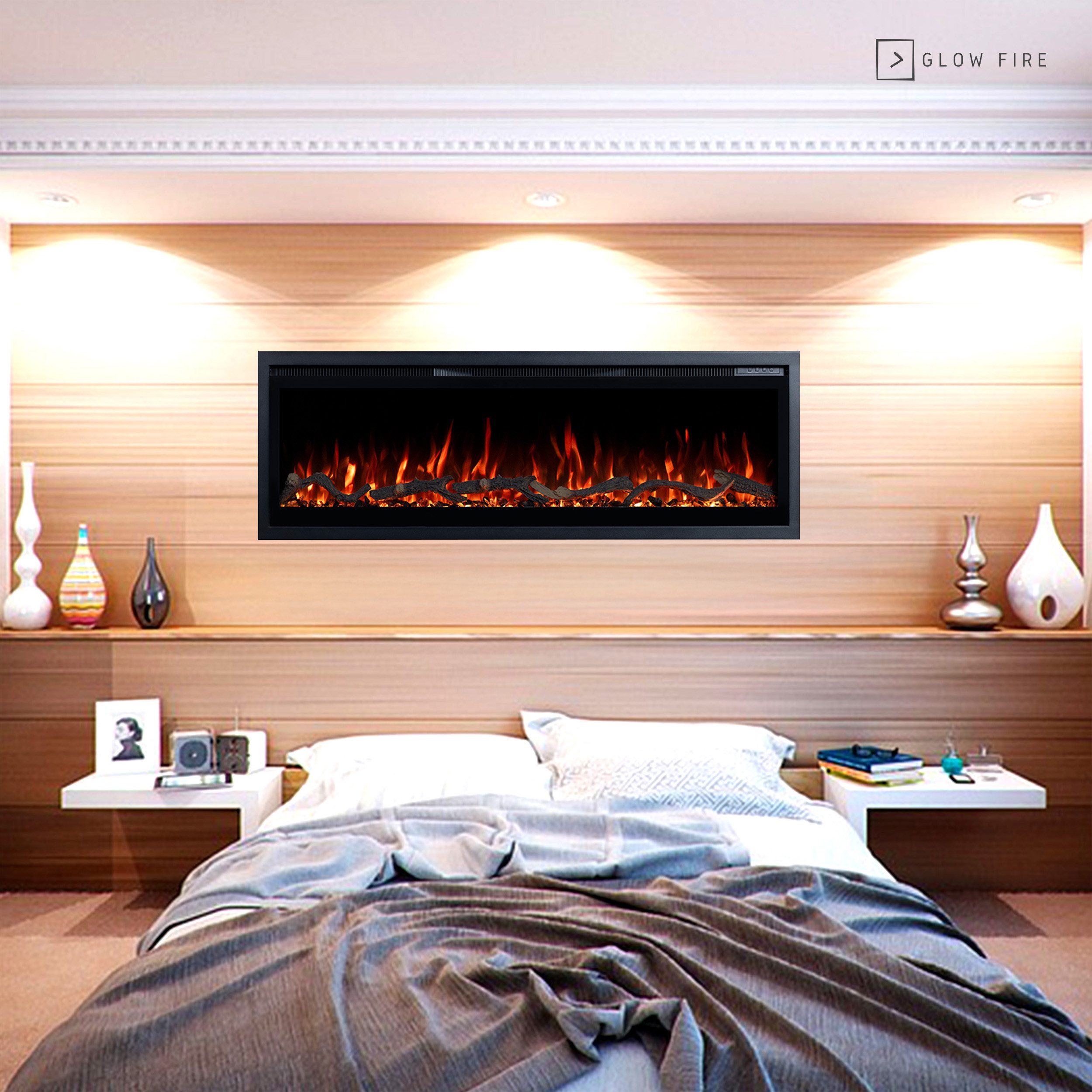 GLOW FIRE Elektrokamin GF Core Wandkamin mit 3D Feuer und Heizung (Thermost günstig online kaufen