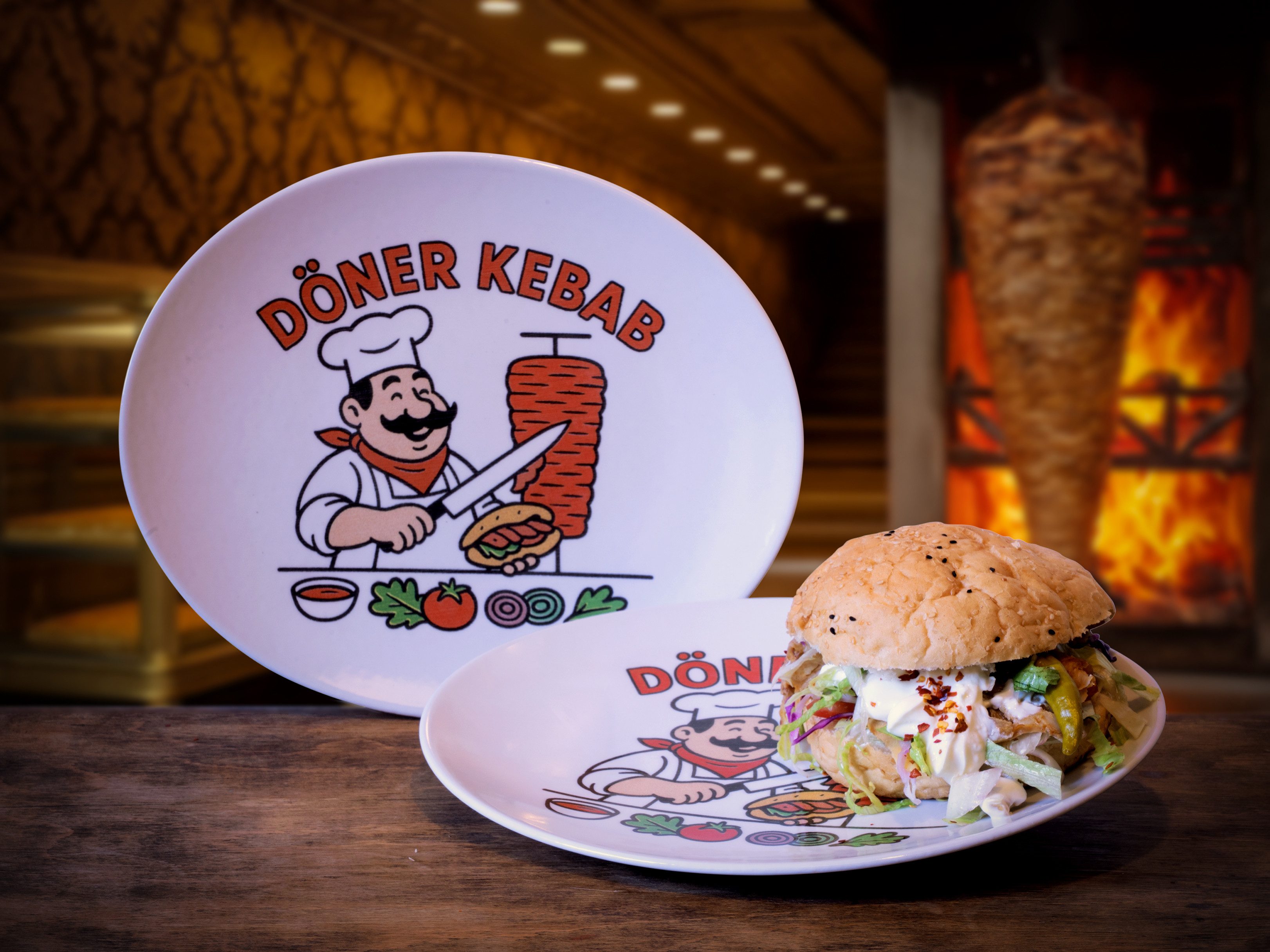 CreaTable Speiseteller Gourmet, Kebabteller 4-tlg., (4 St), Teller Set, Zeitlos, Hochwertiges Porzellan