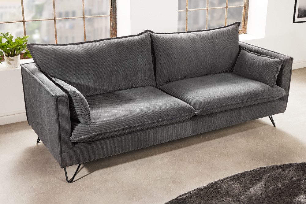 riess-ambiente 3-Sitzer ROCCO 195cm grau · günstig online kaufen