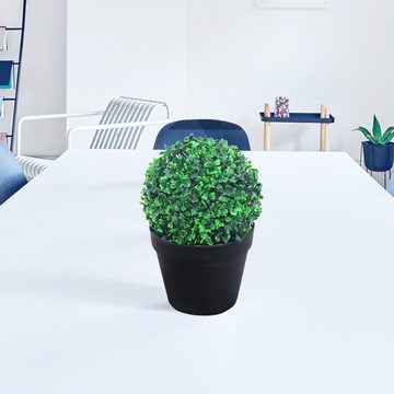 Künstliche Zimmerpflanze Buchsbaum Kugel Künstliche Pflanze Buxus im Blumentopf 25 cm, Decovego