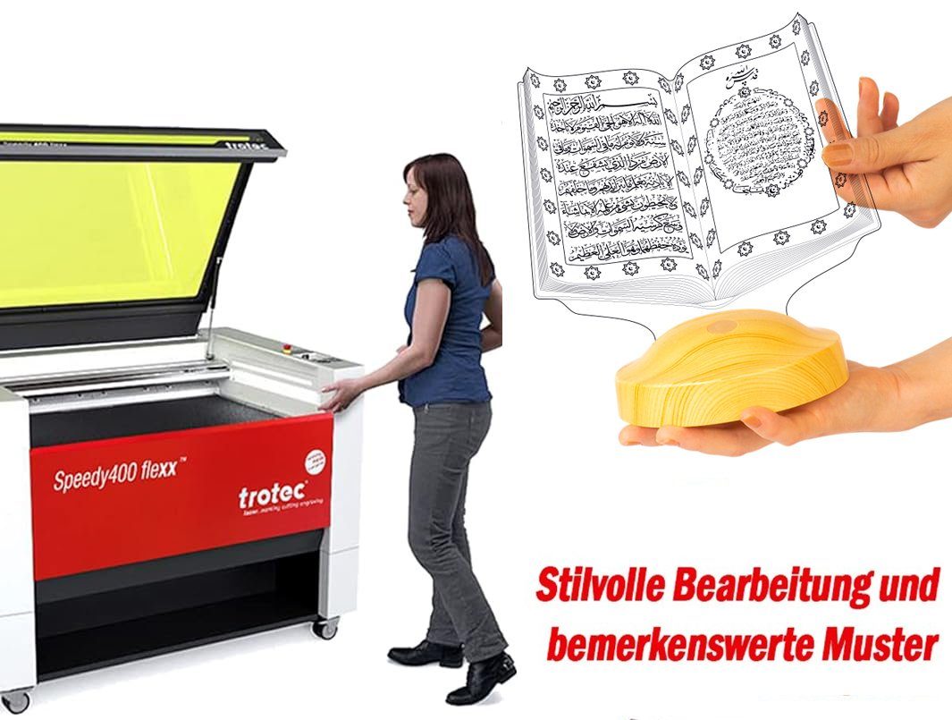 Geschenkelampe LED Nachttischlampe Koran Nachtlicht muslimische Deko Geschenk für Muslimischen Freund, Leuchte in 7 Farben fest integriert, Allah Islamisches Kalligraphie, Ramadan Geschenk, EidMubarak