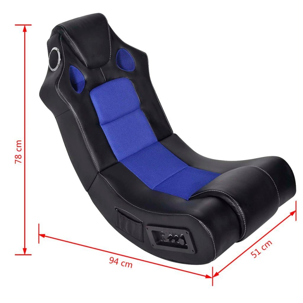 furnicato Gaming-Stuhl Musiksessel Blau (1 Kunstleder Schwarz St) und