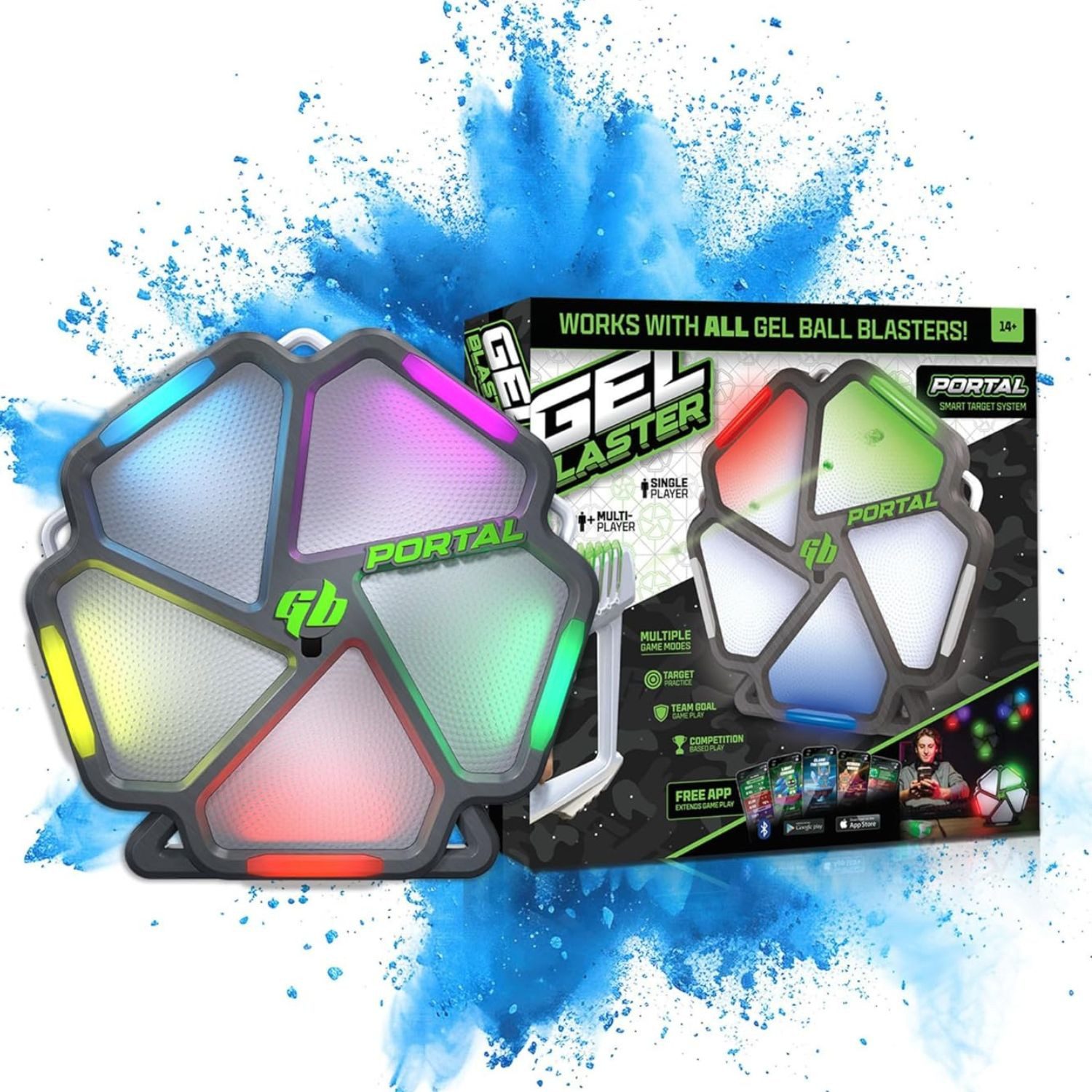 Gel Blaster Blaster Portal Smart Target System LED Ziel Zielscheibe (1x Smart Taget LED), Für alle Gel Blaster Gun Gewehr Pistole mit App Single Multiplayer