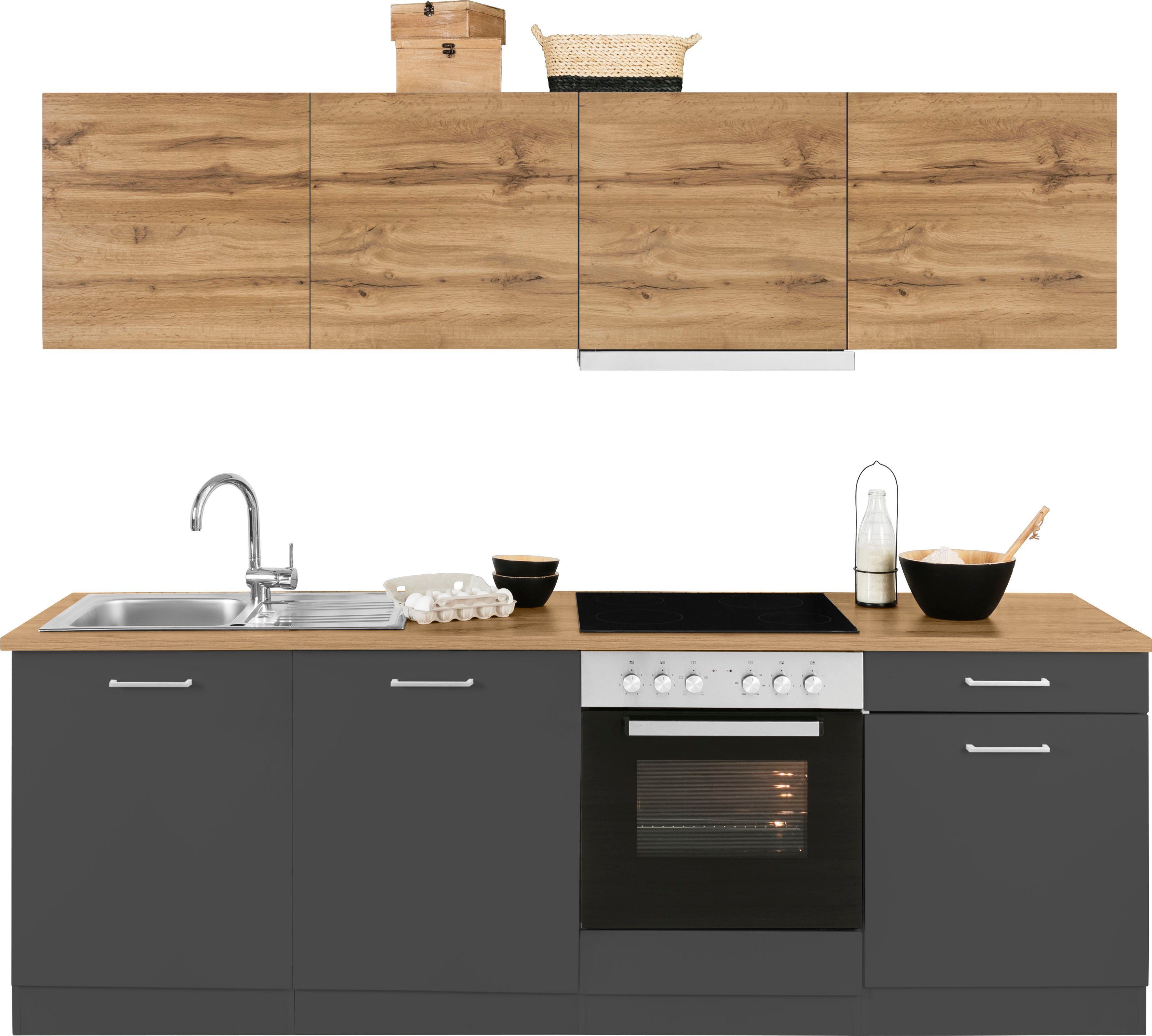 KOCHSTATION Küchenzeile KS-Kehl, mit E-Geräten, Breite 240 cm. Reduzierter Preis € 2.045,99. Unverbindliche Preisempfehlung € 2.949,00