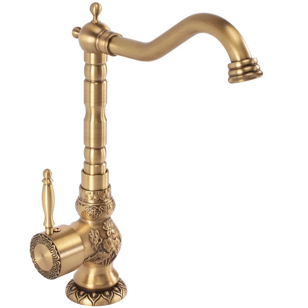 wohnwerk.idee Badarmatur Waschbeckenarmatur Wasserhahn Gold Vintage günstig online kaufen