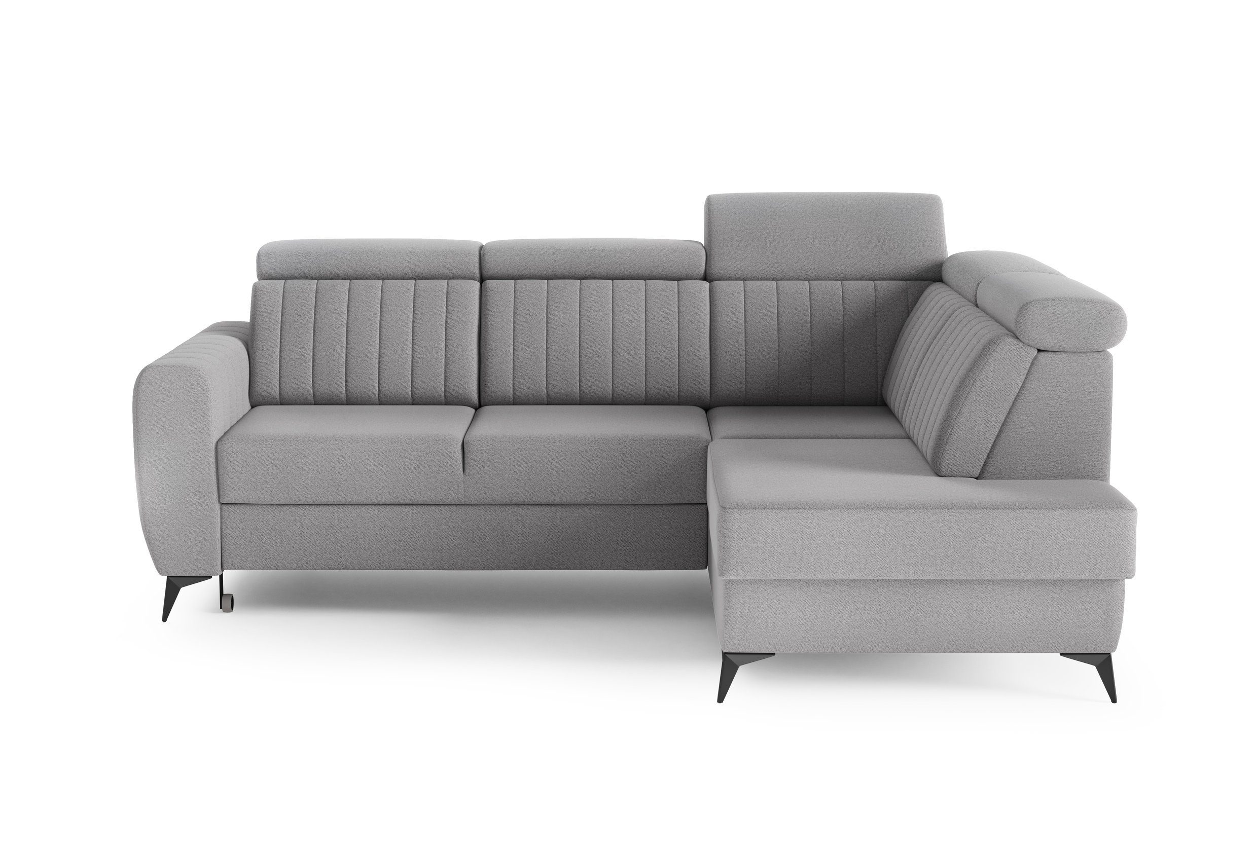 MOEBLO Ecksofa MOSTA cm, 268x93/109x204 mit II, Sofagarnitur (BxHxT): Sofa Schlaffunktion Couch L-Form für Wohnlandschaft, Eckcouch Kopfstützen- Verstellbaren Bettkasten und Schlafsofa Wohnzimmer