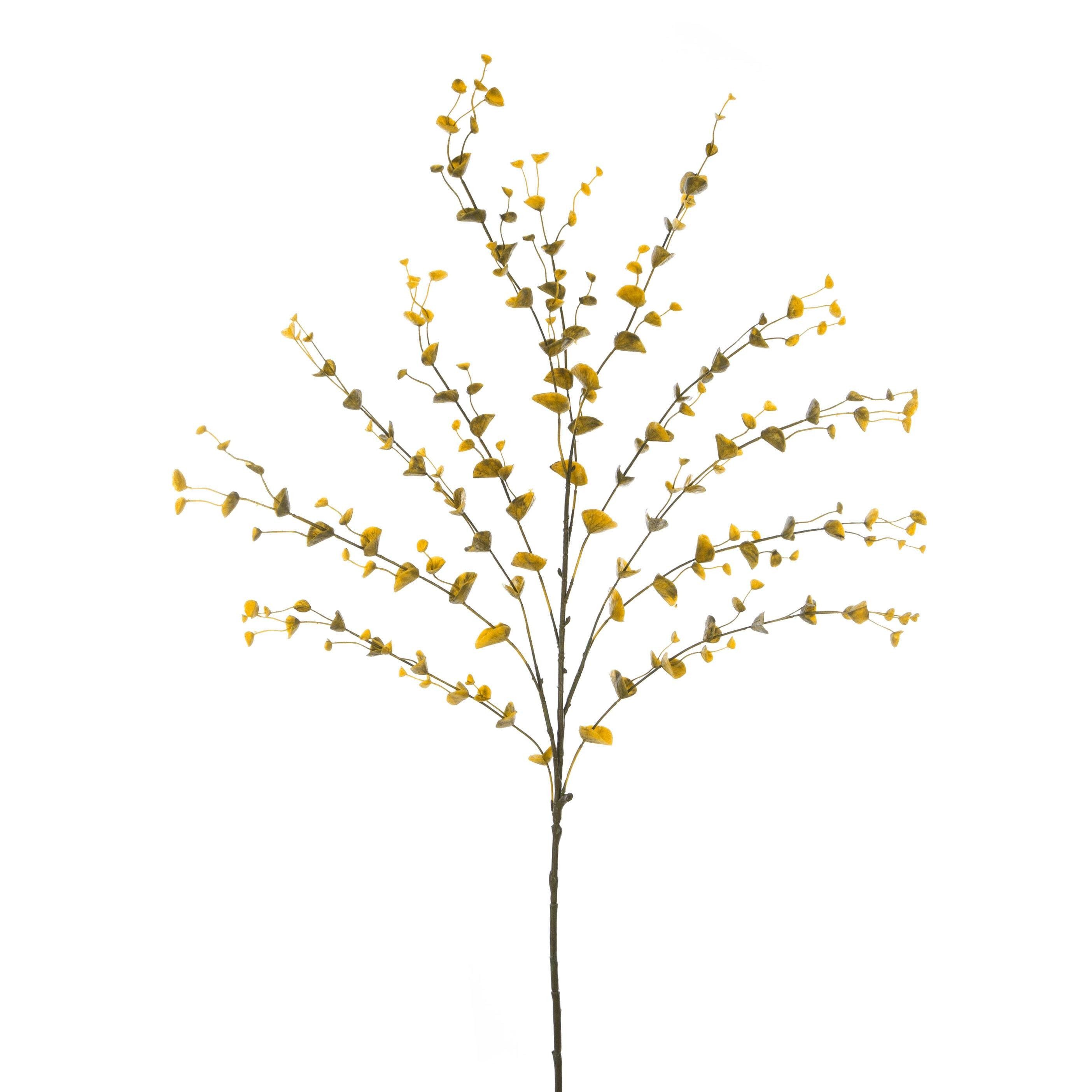 Kunstzweig Künstlicher Eucalyptus Zweig, gelb-grün, 110cm - Deko Zweig Eukalyptus, artplants, Höhe 110.0 cm