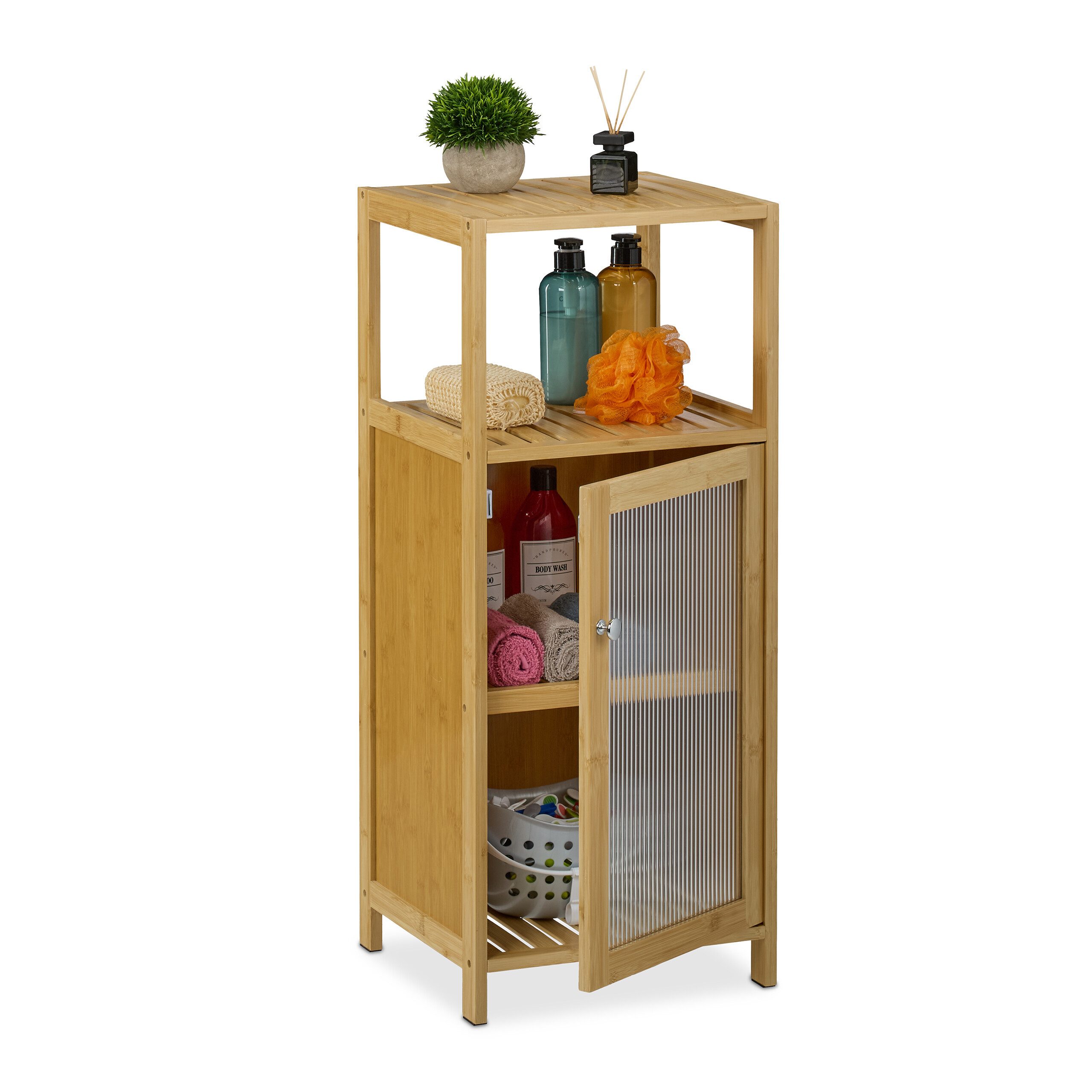relaxdays Badregal Bambus Badezimmerschrank günstig online kaufen