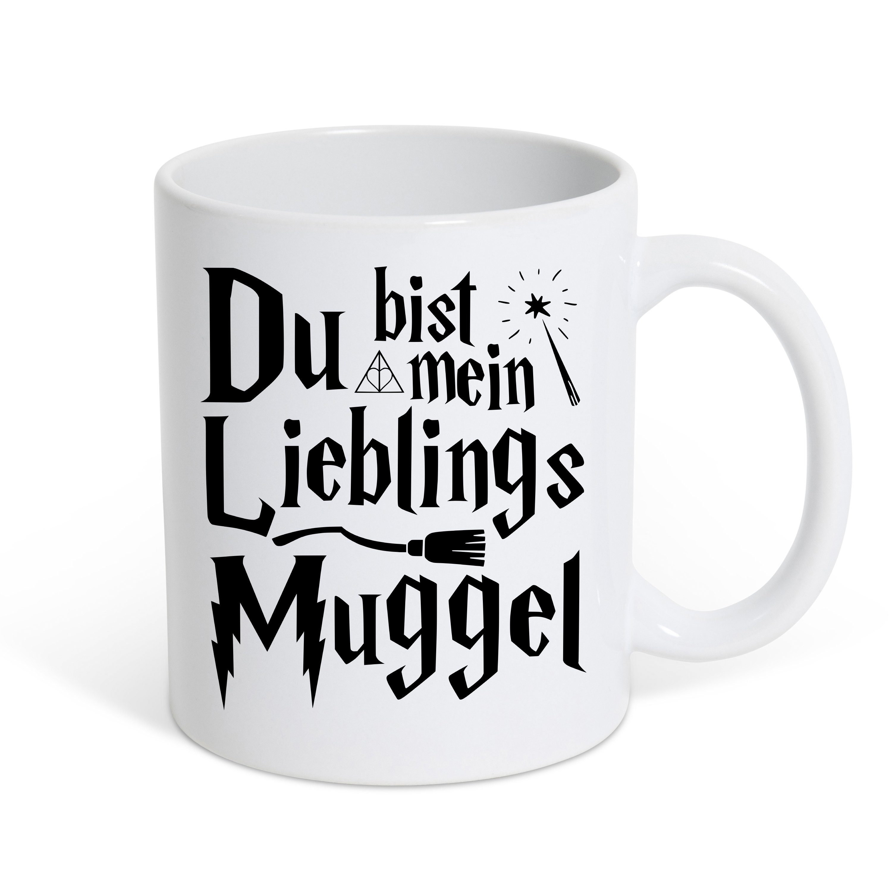 Youth Designz Tasse Du Bist Mein Lieblings-Muggel Spruch Kaffeetasse Geschenk, Keramik, mit Zauber Motiv Weiss