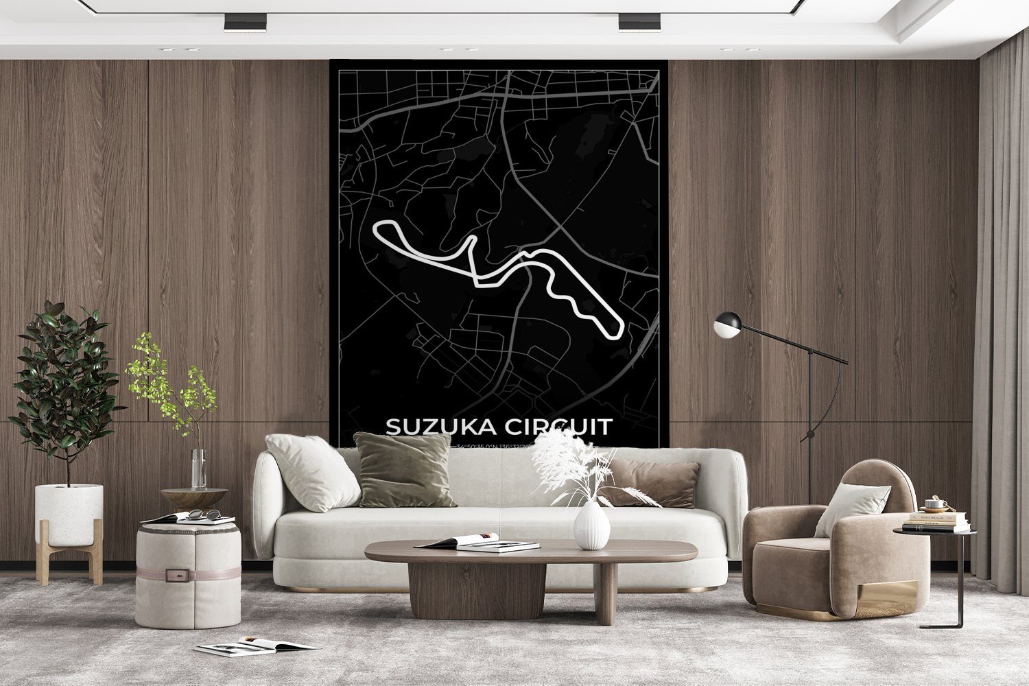 F1 Suzuka Tapete (3 bedruckt, Schwarz, Vinyl für Wandtapete Rennstrecke Wohnzimmer, Fototapete - Japan - Matt, Circuit Rennsport Montagefertig MuchoWow - - St), -
